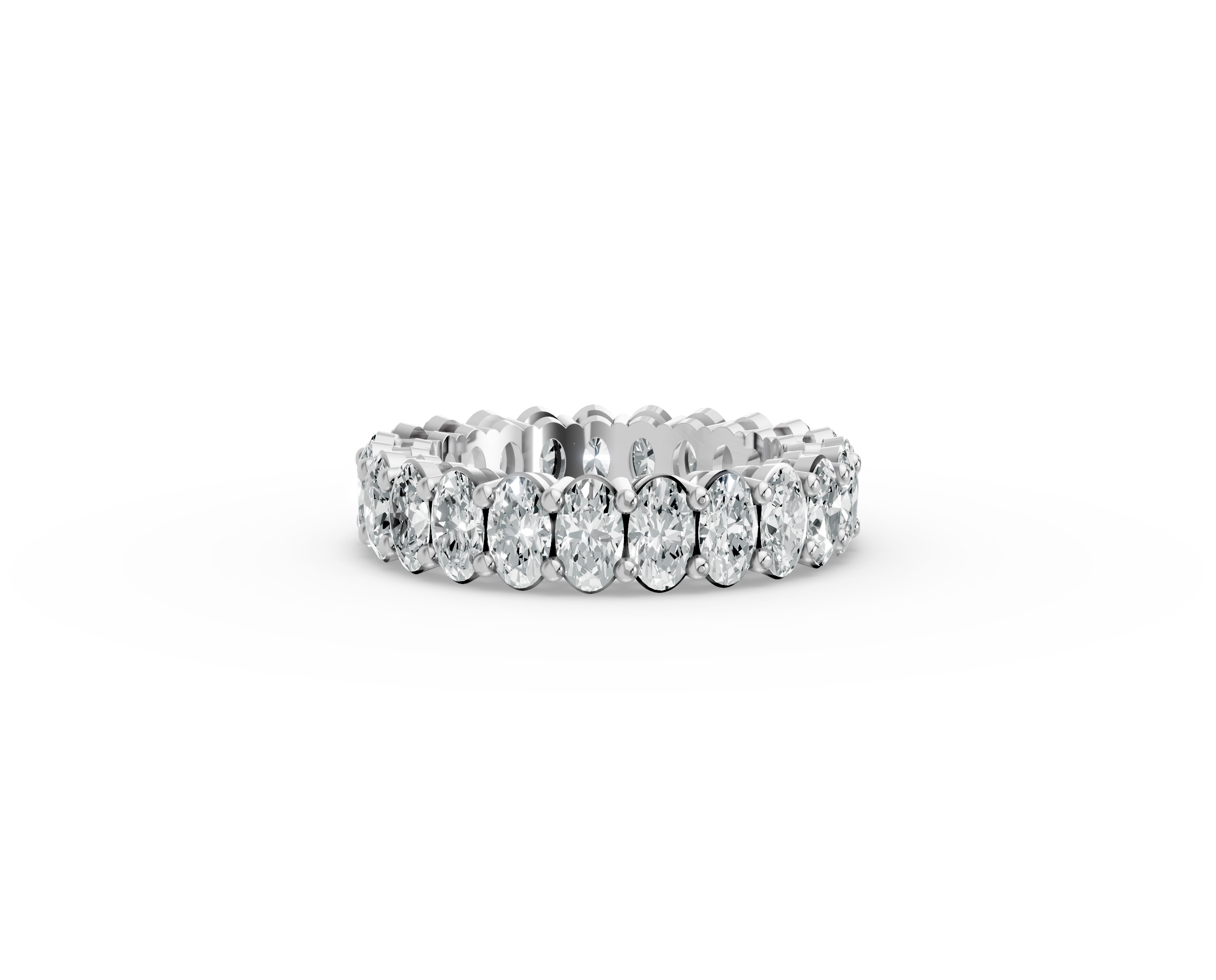 Oval Shape Diamond Eternity Bands in Gold