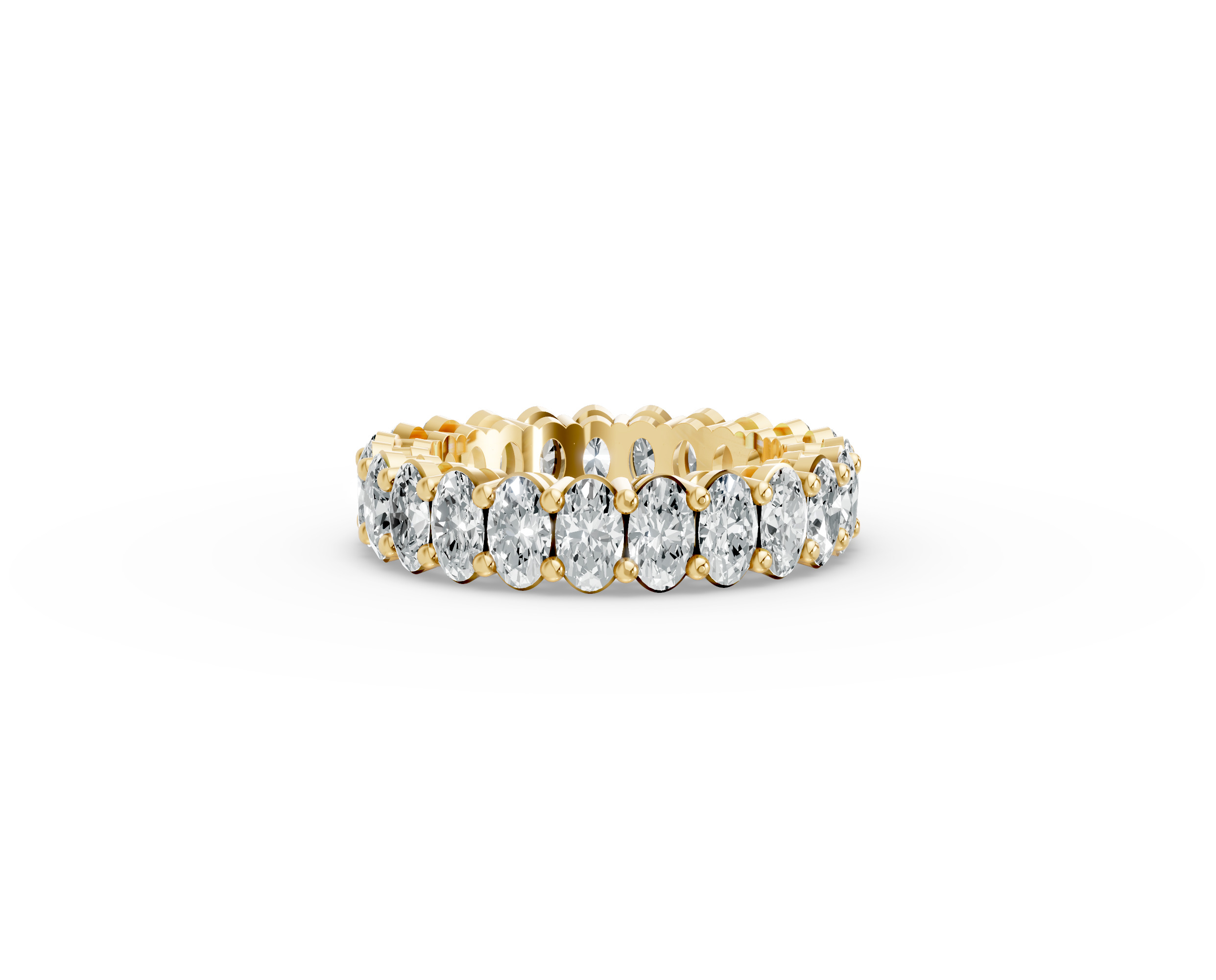 Oval Shape Diamond Eternity Bands in Gold