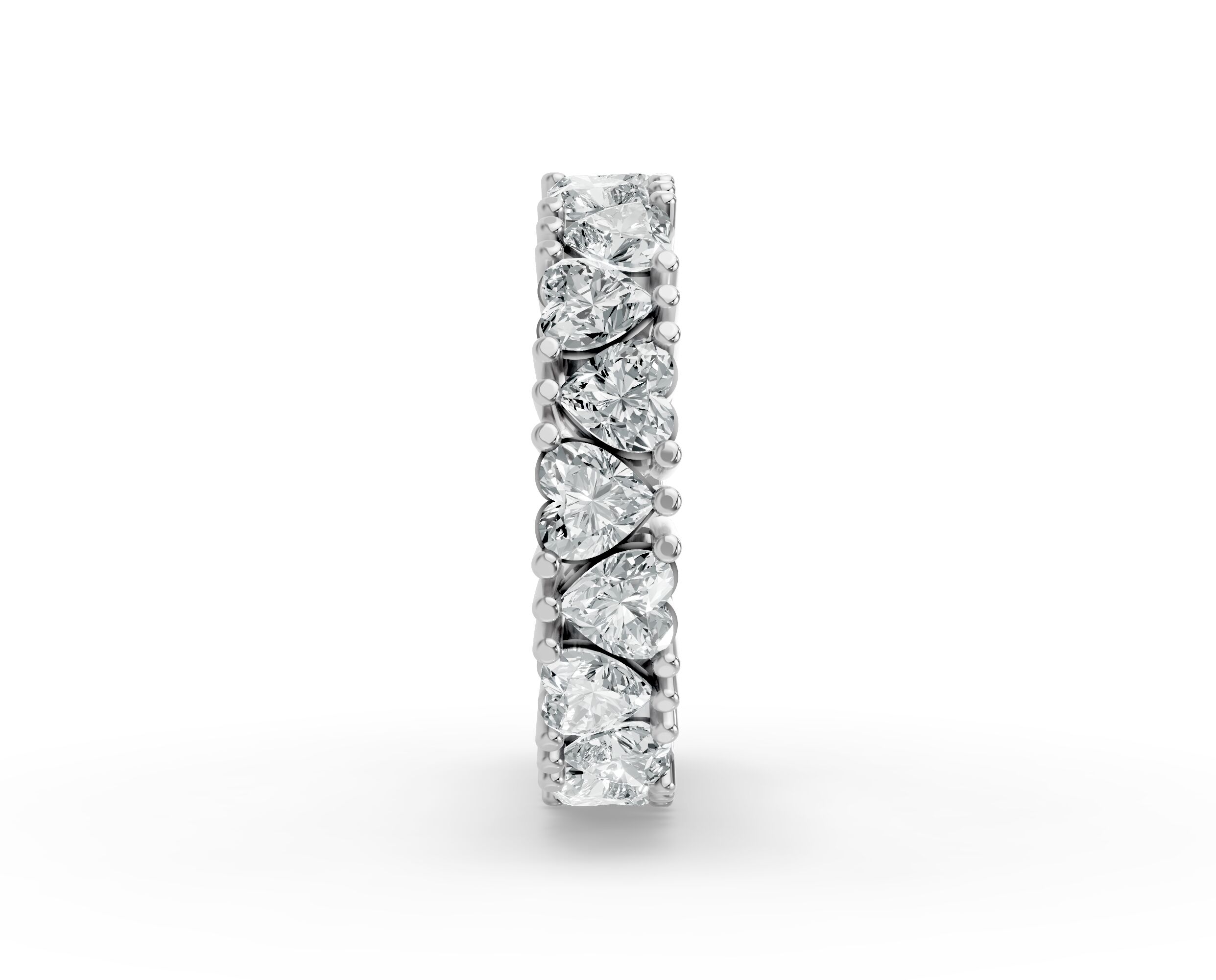 Heart Shape Diamond Eternity Bands in Gold