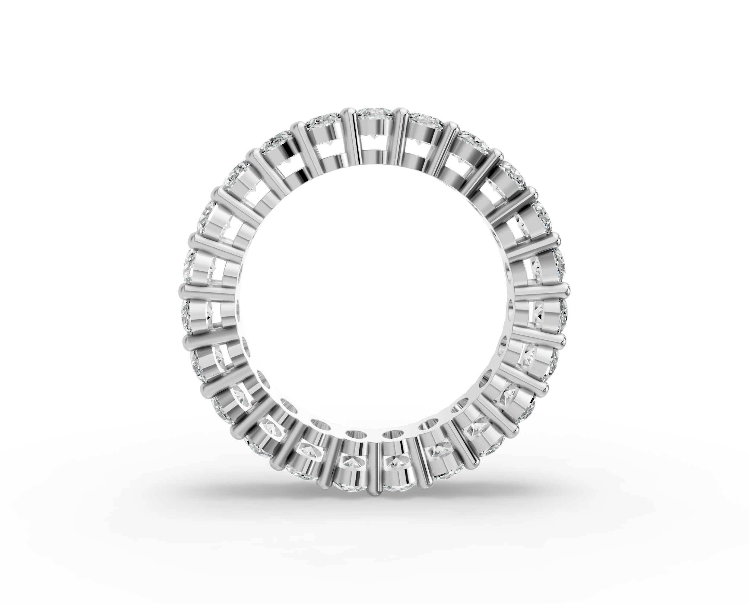 Oval Shape Diamond Eternity Bands in Gold