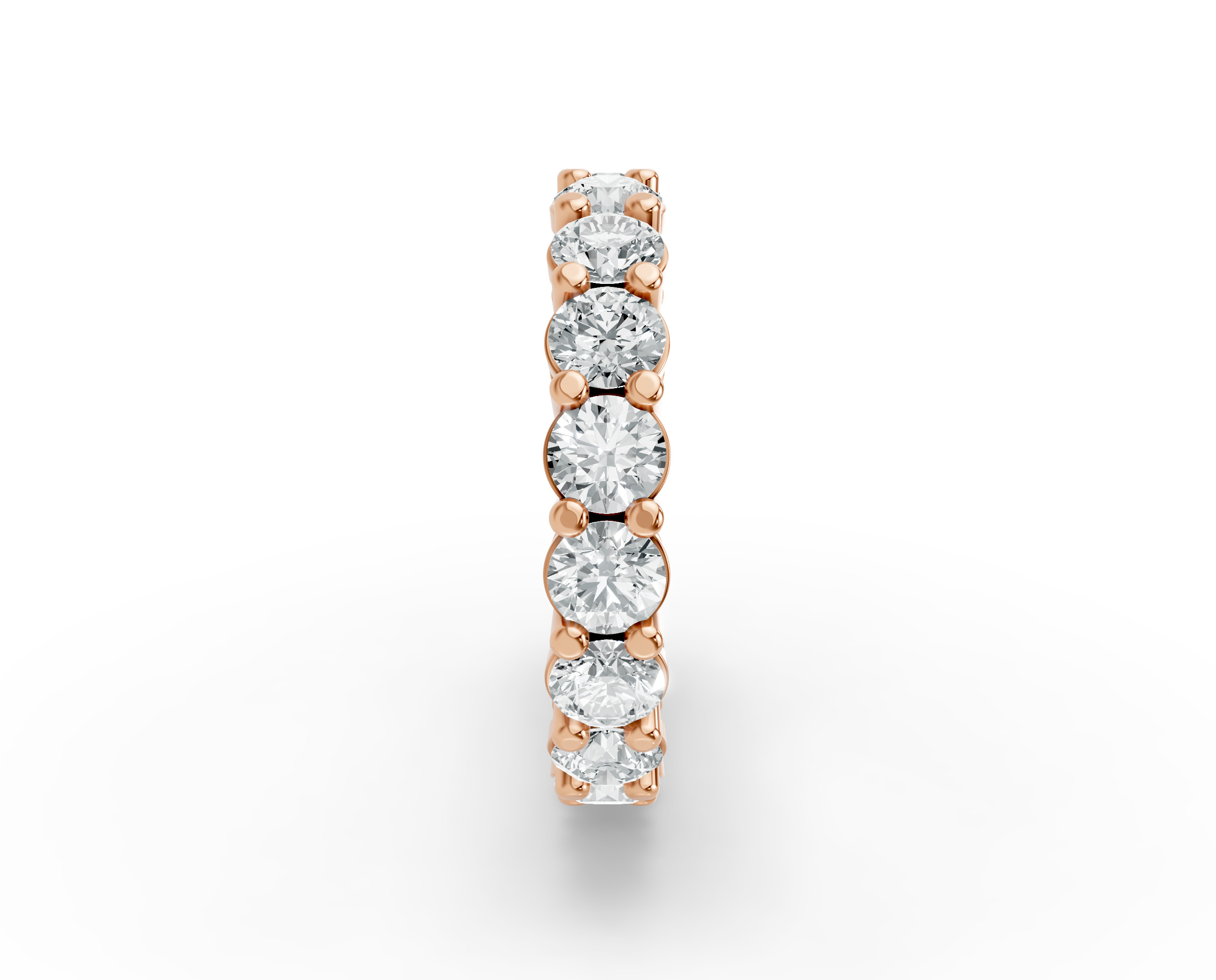 Round Shape Diamond Eternity Bands in Gold