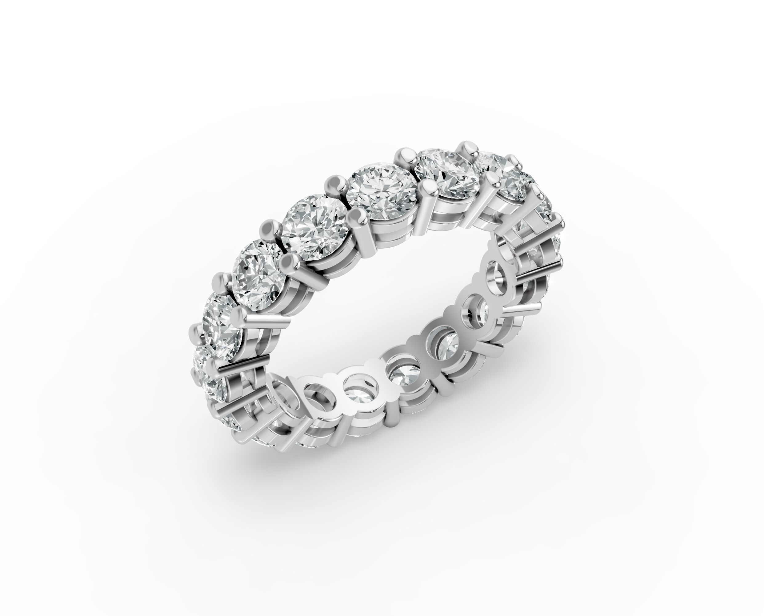 Round Shape Diamond Eternity Bands in Gold
