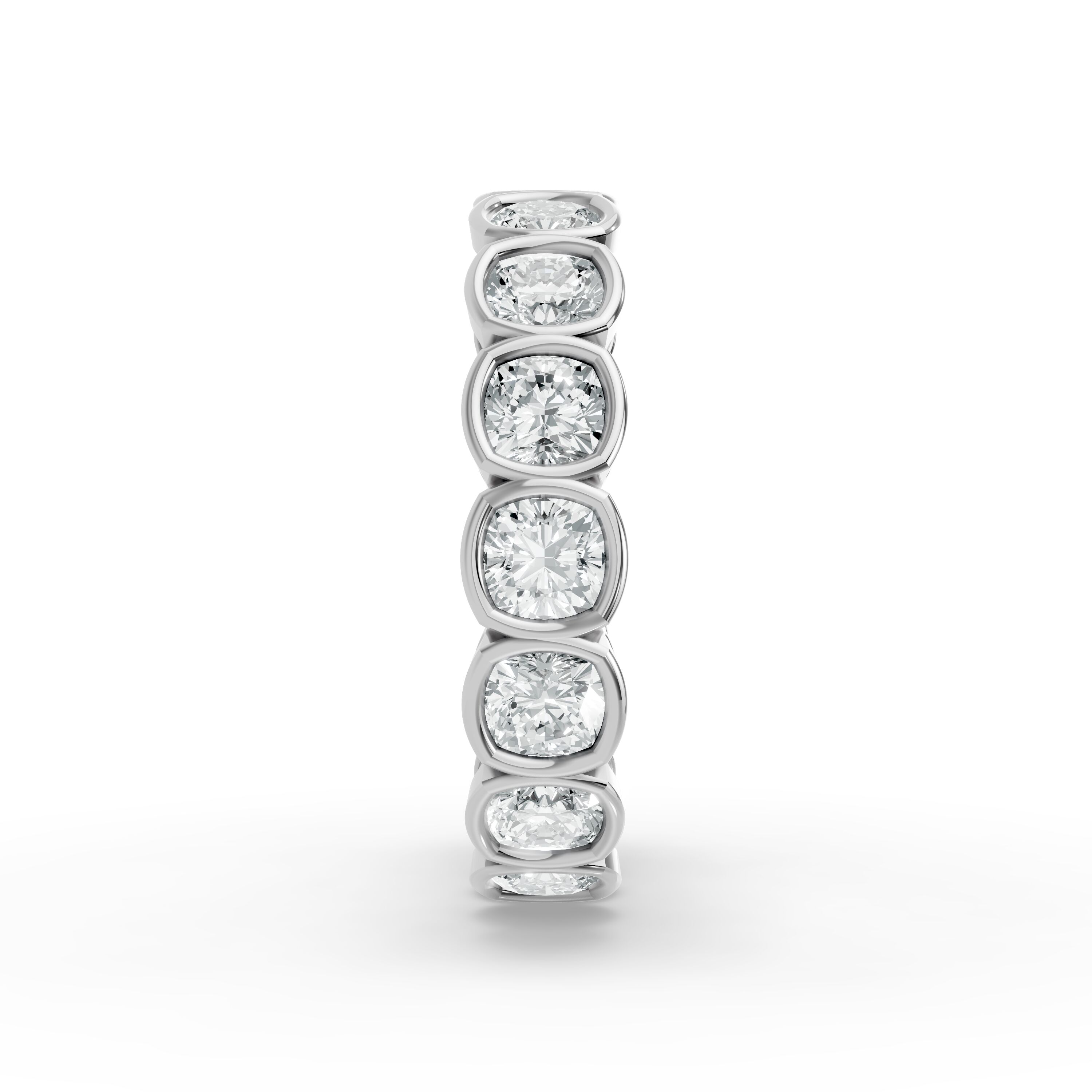 Cushion Shape Diamond Eternity Bands in Gold