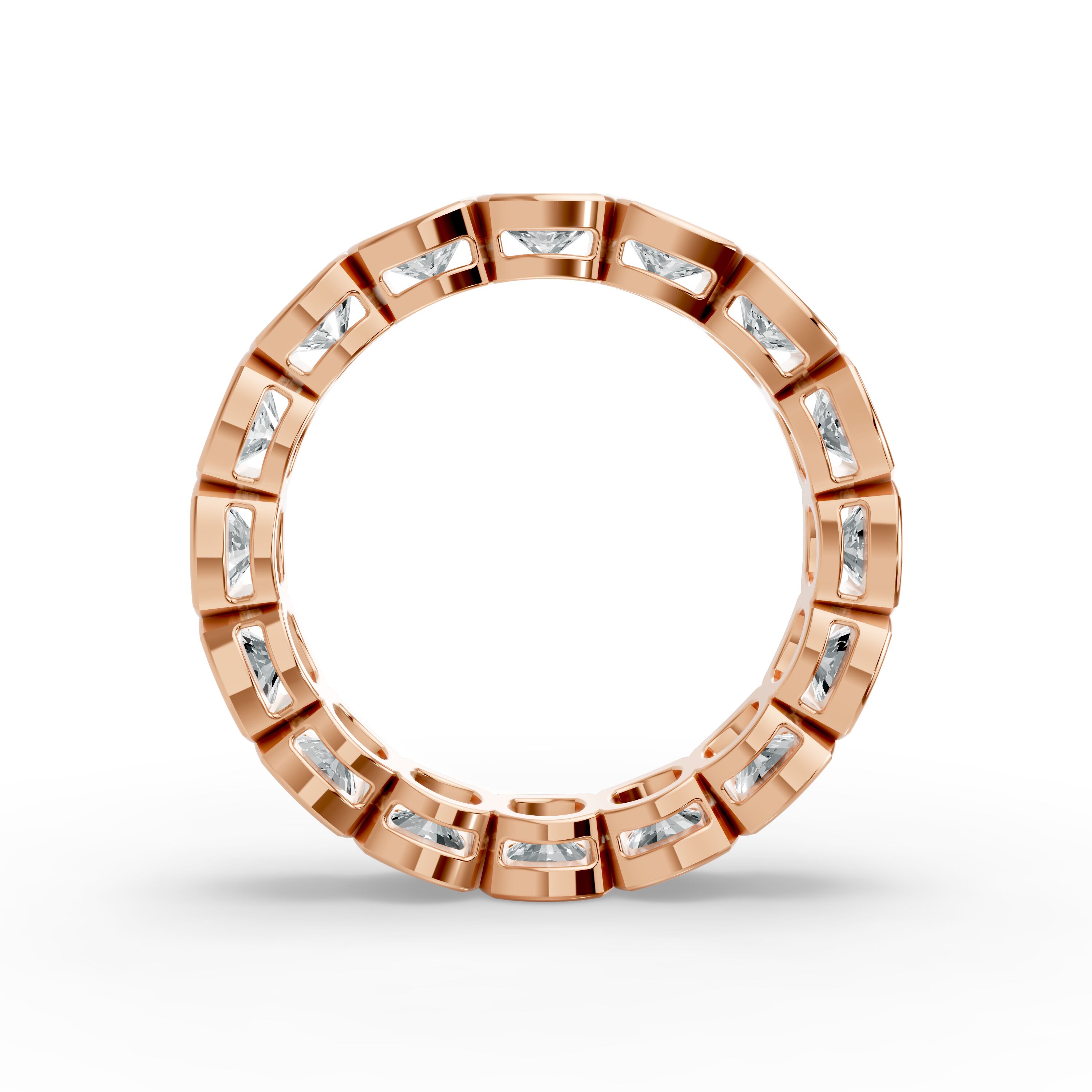 Cushion Shape Diamond Eternity Bands in Gold