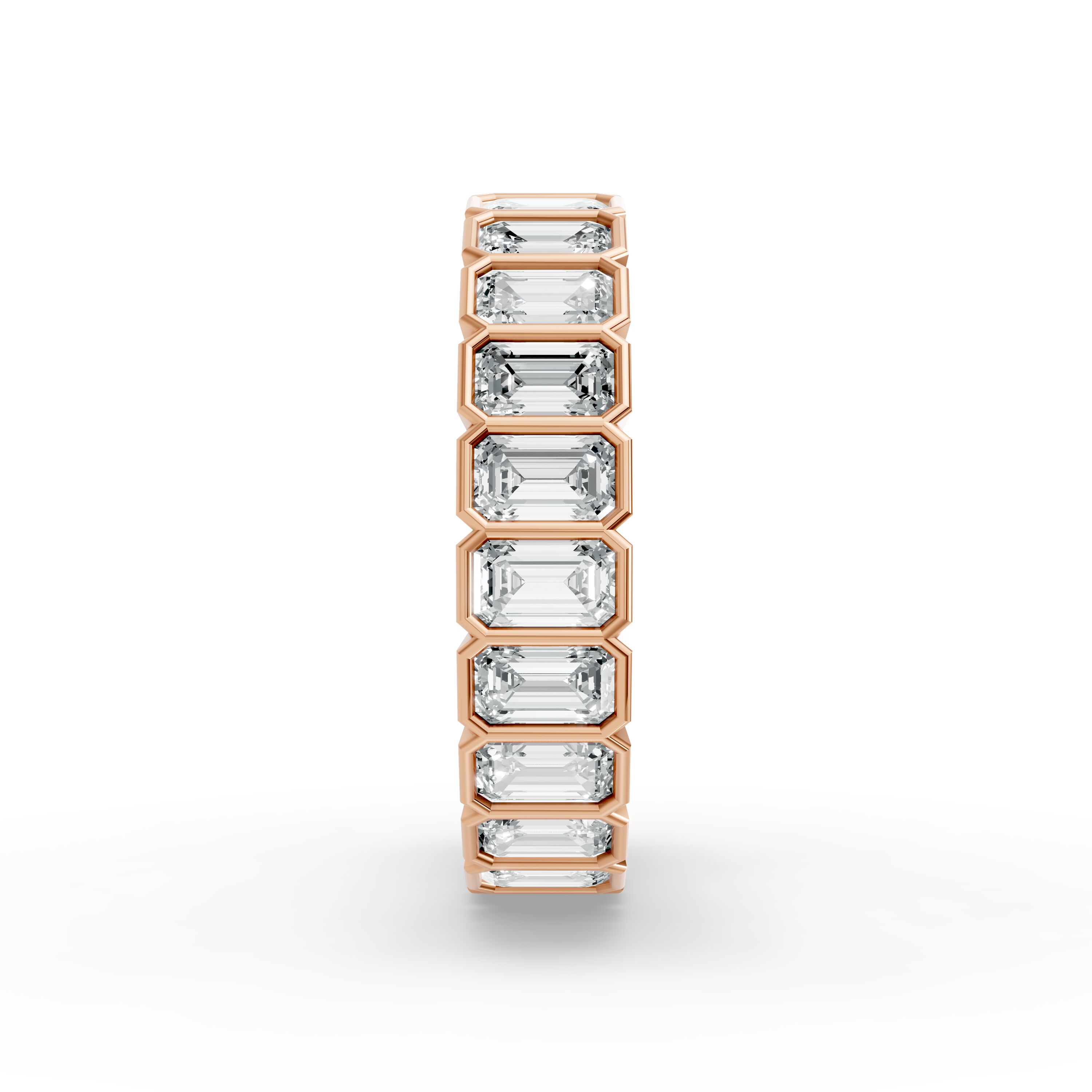 Emerald Shape Diamond Eternity Bands in Gold