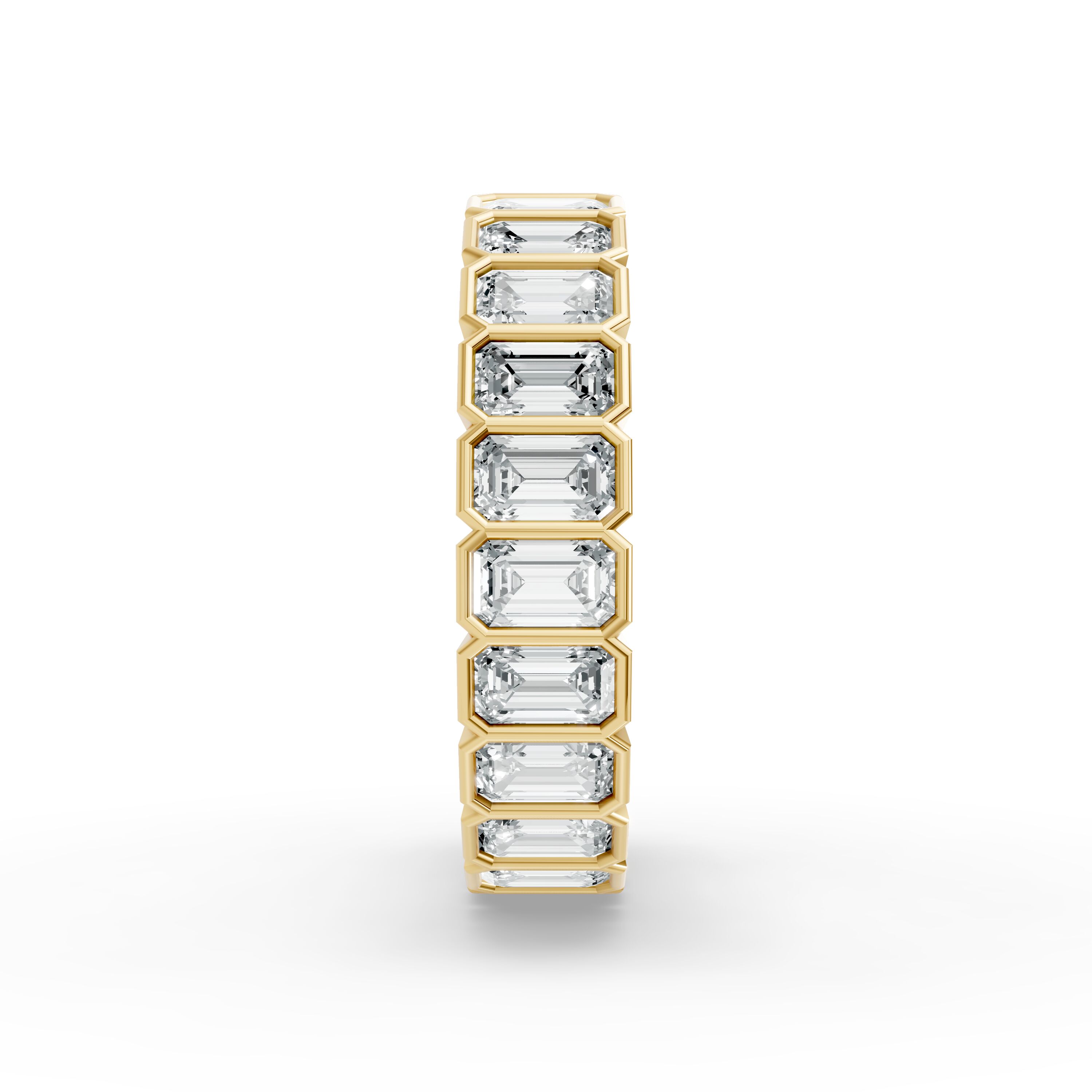 Emerald Shape Diamond Eternity Bands in Gold