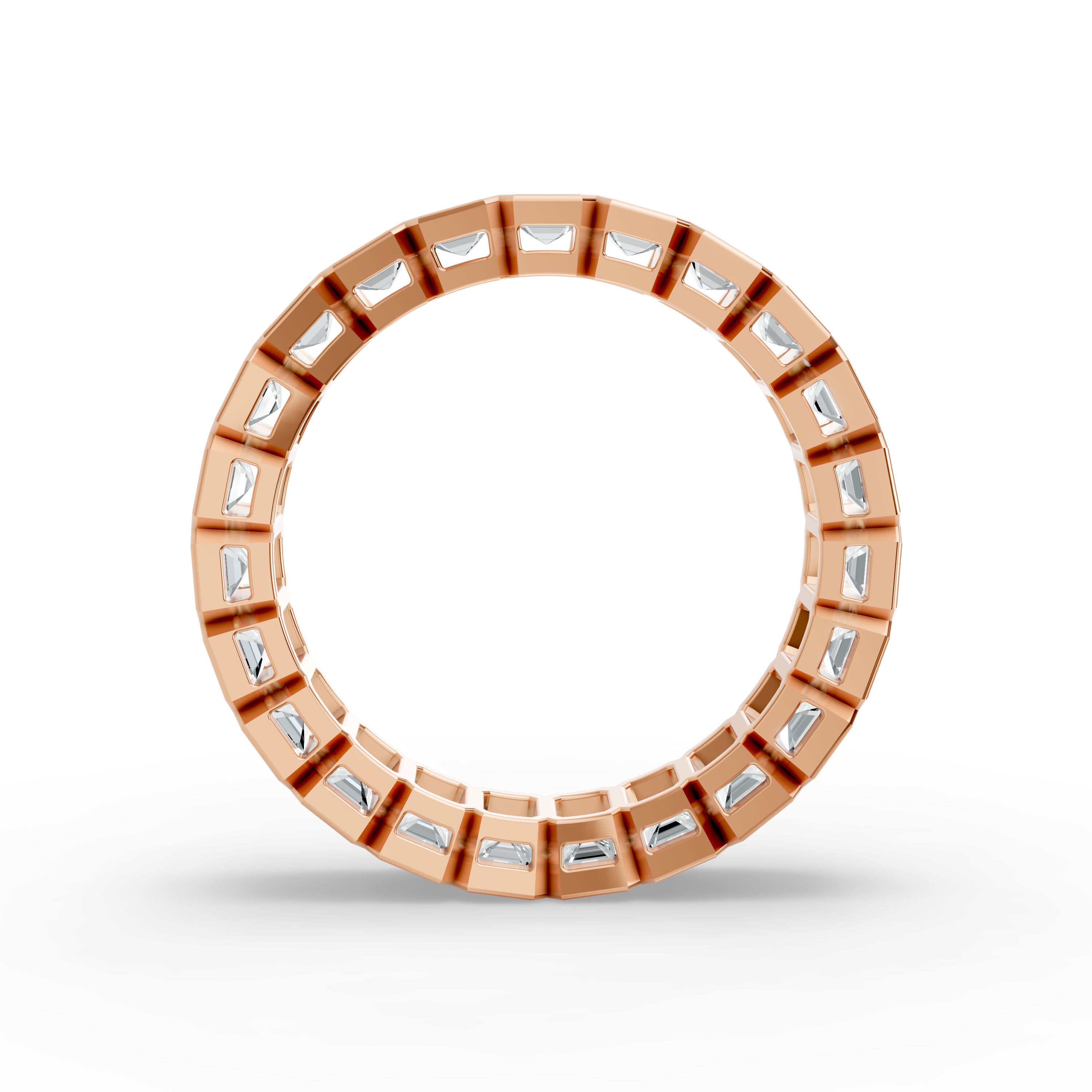 Emerald Shape Diamond Eternity Bands in Gold