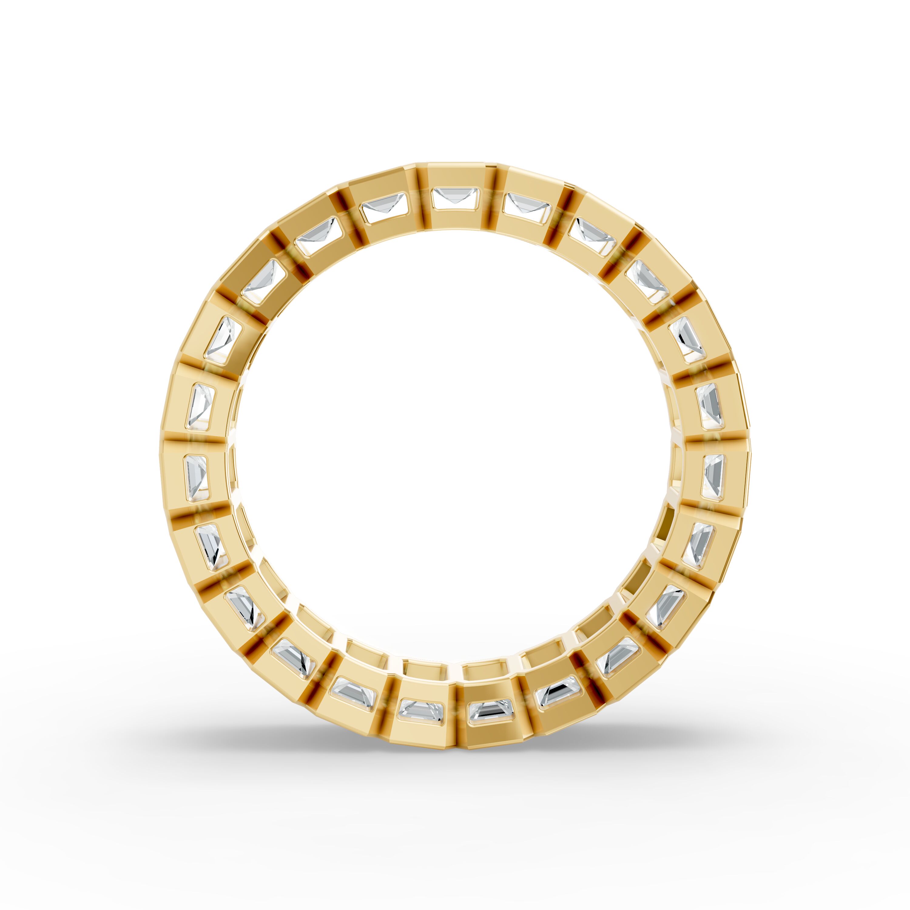 Emerald Shape Diamond Eternity Bands in Gold