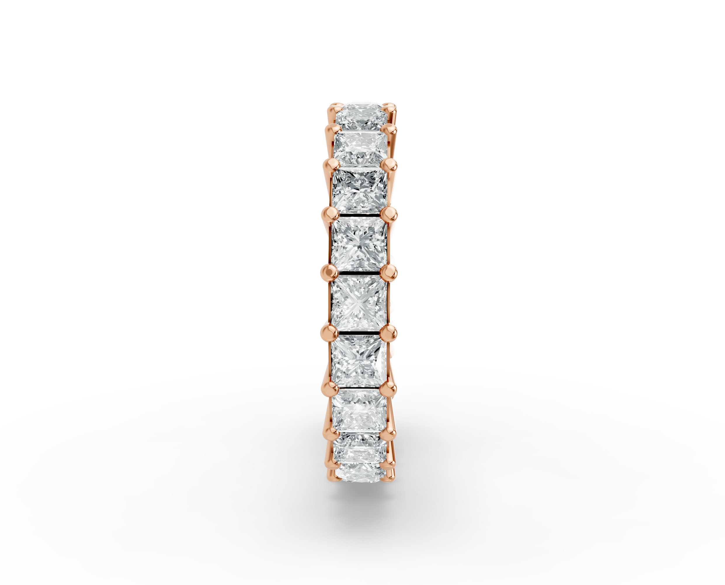 Princess Shape Diamond Eternity Bands in Gold