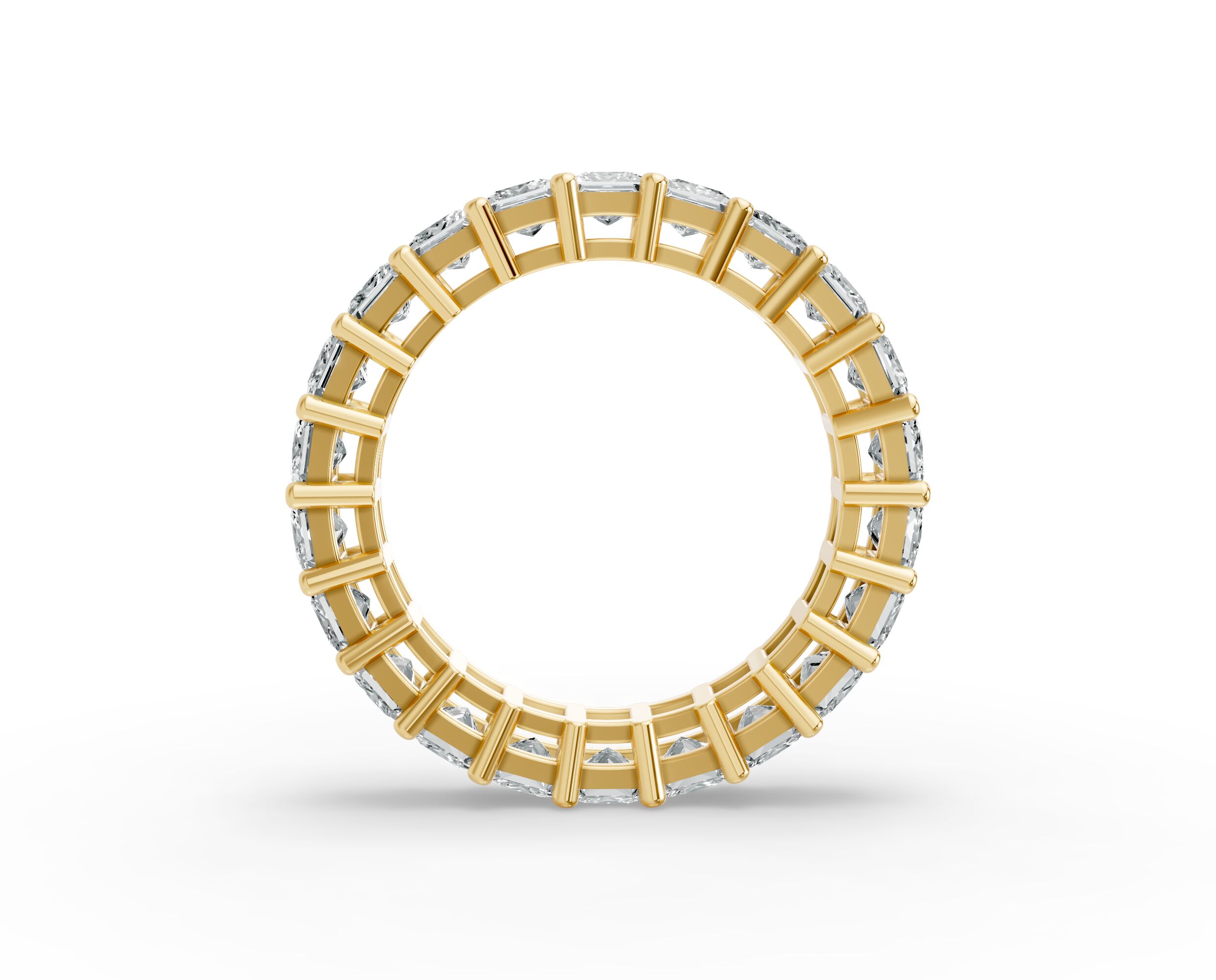 Princess Shape Diamond Eternity Bands in Gold