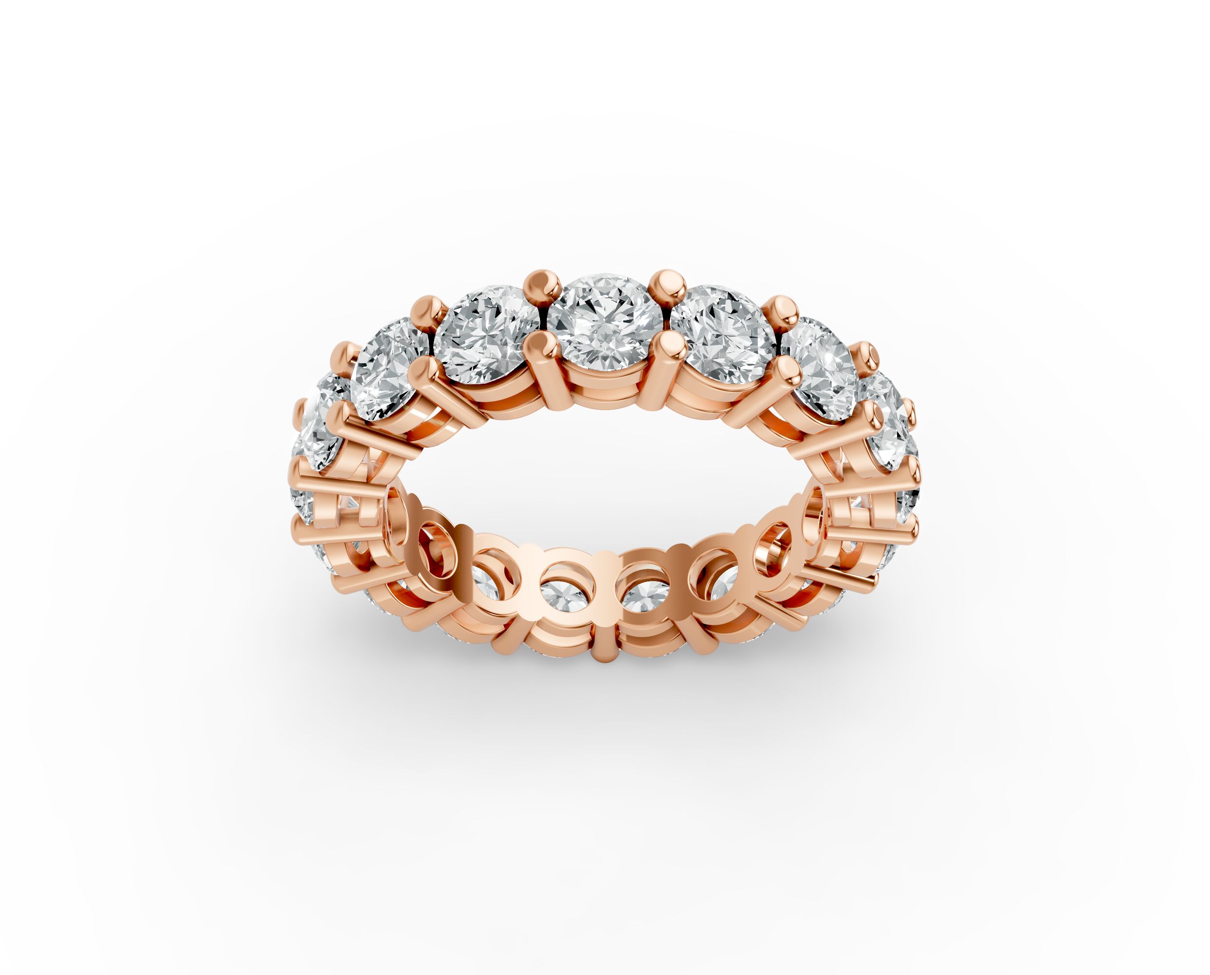 Round Shape Diamond Eternity Bands in Gold