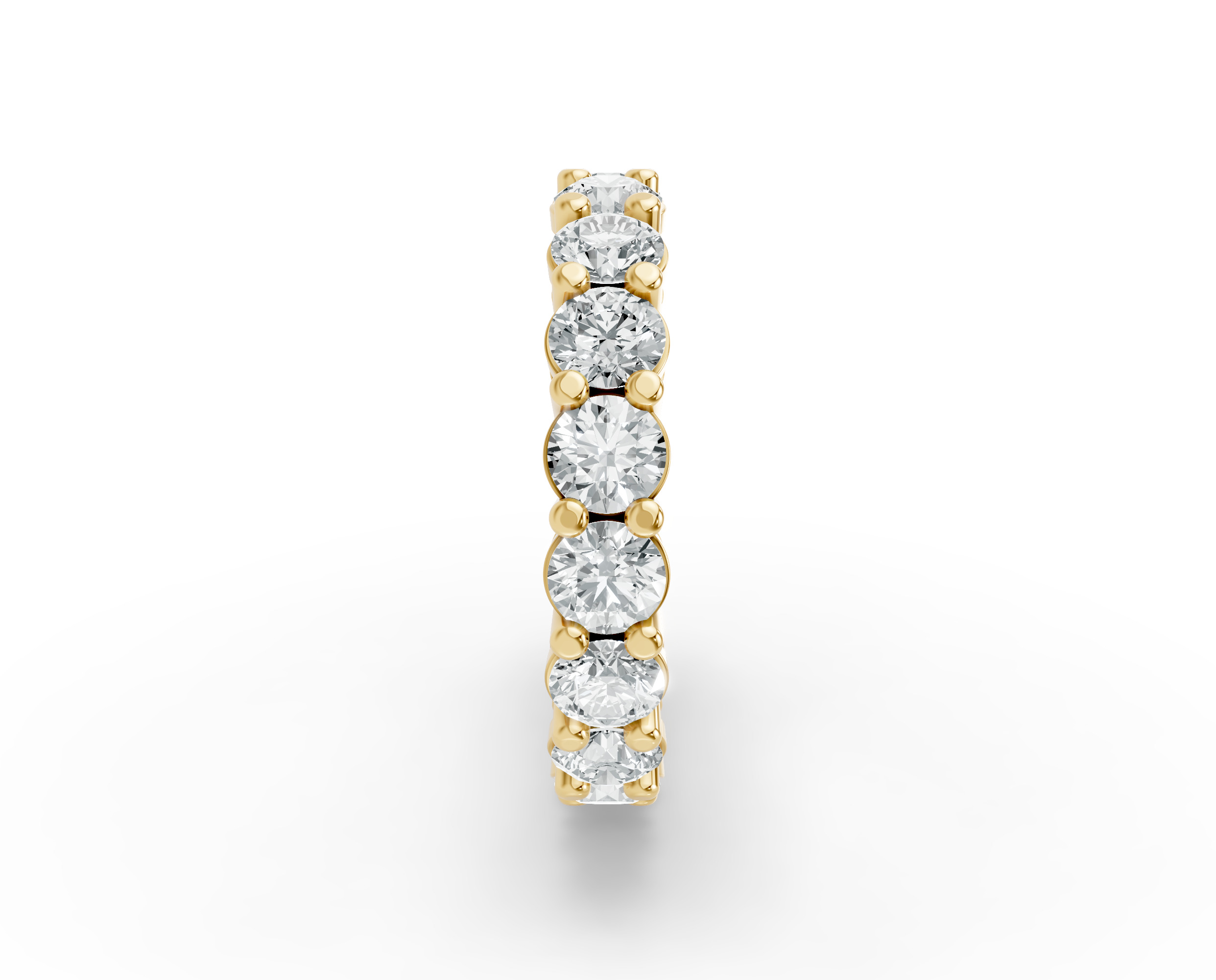 Round Shape Diamond Eternity Bands in Gold