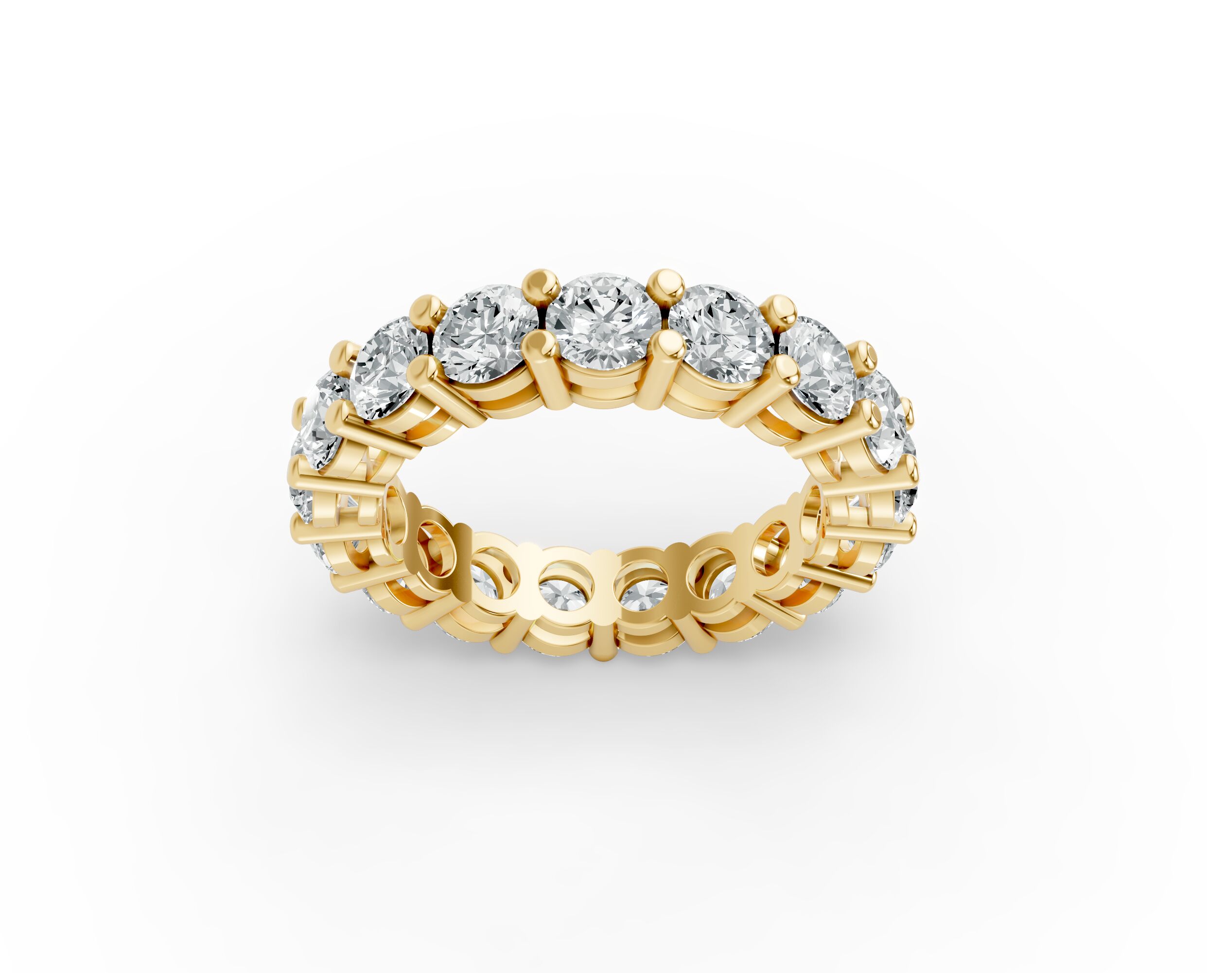 Round Shape Diamond Eternity Bands in Gold