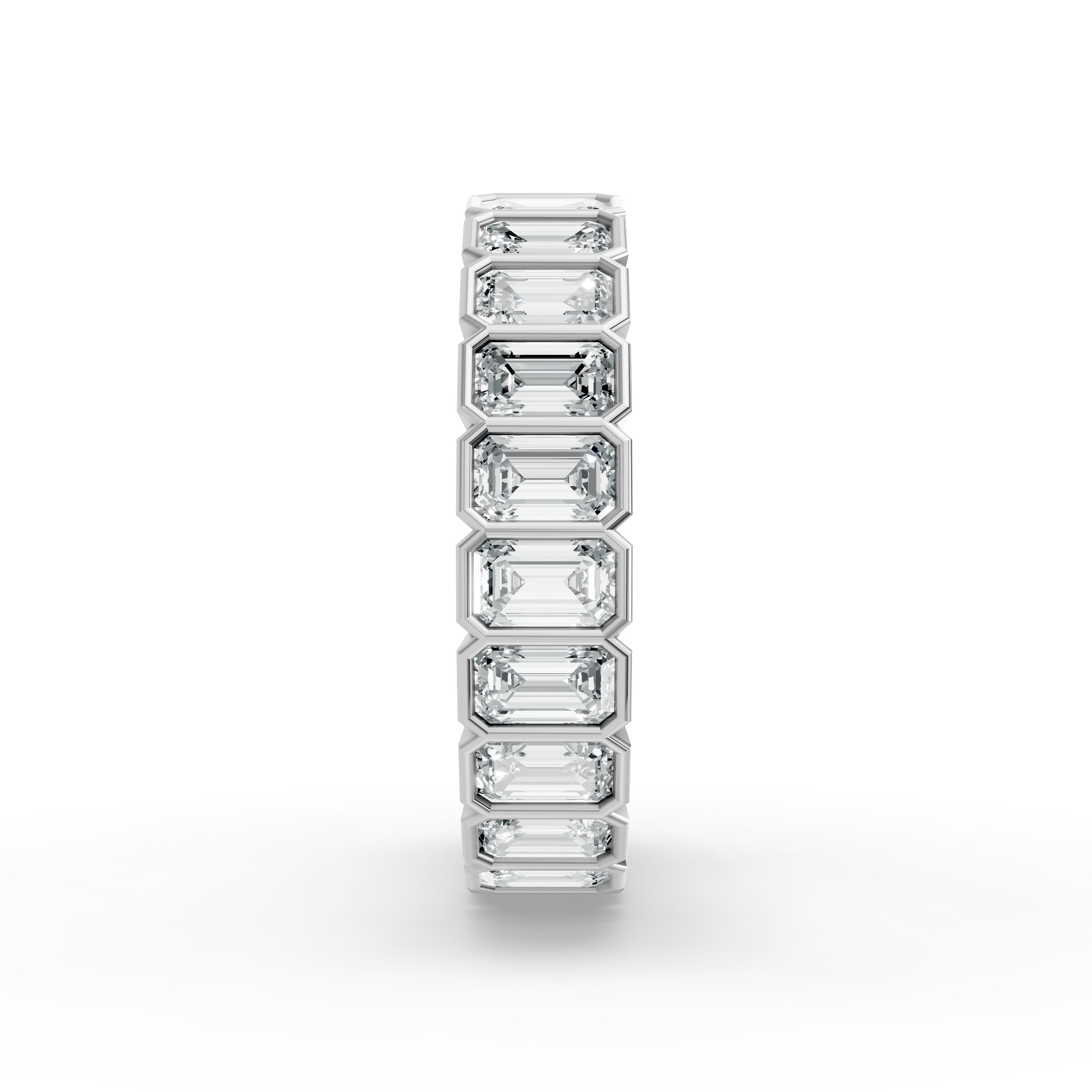 Emerald Shape Diamond Eternity Bands in Gold