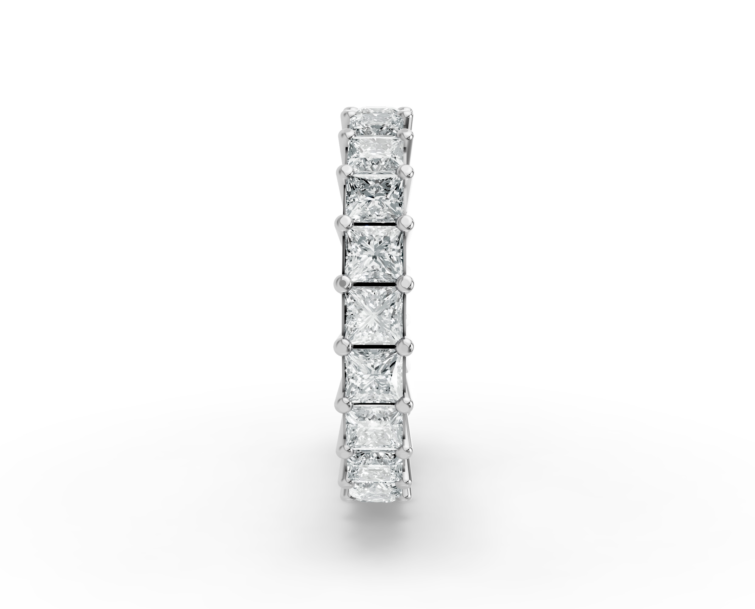 Princess Shape Diamond Eternity Bands in Gold