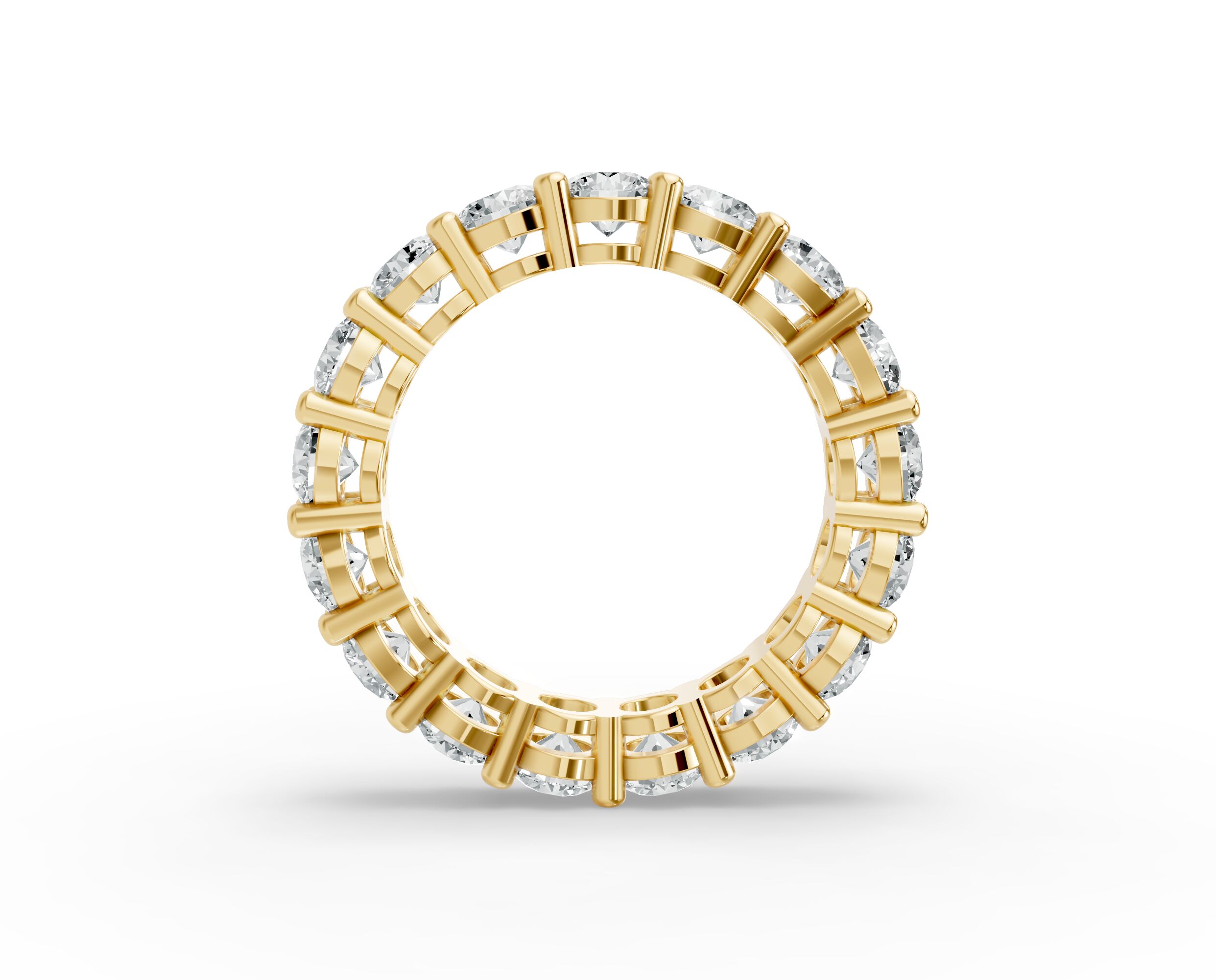 Round Shape Diamond Eternity Bands in Gold