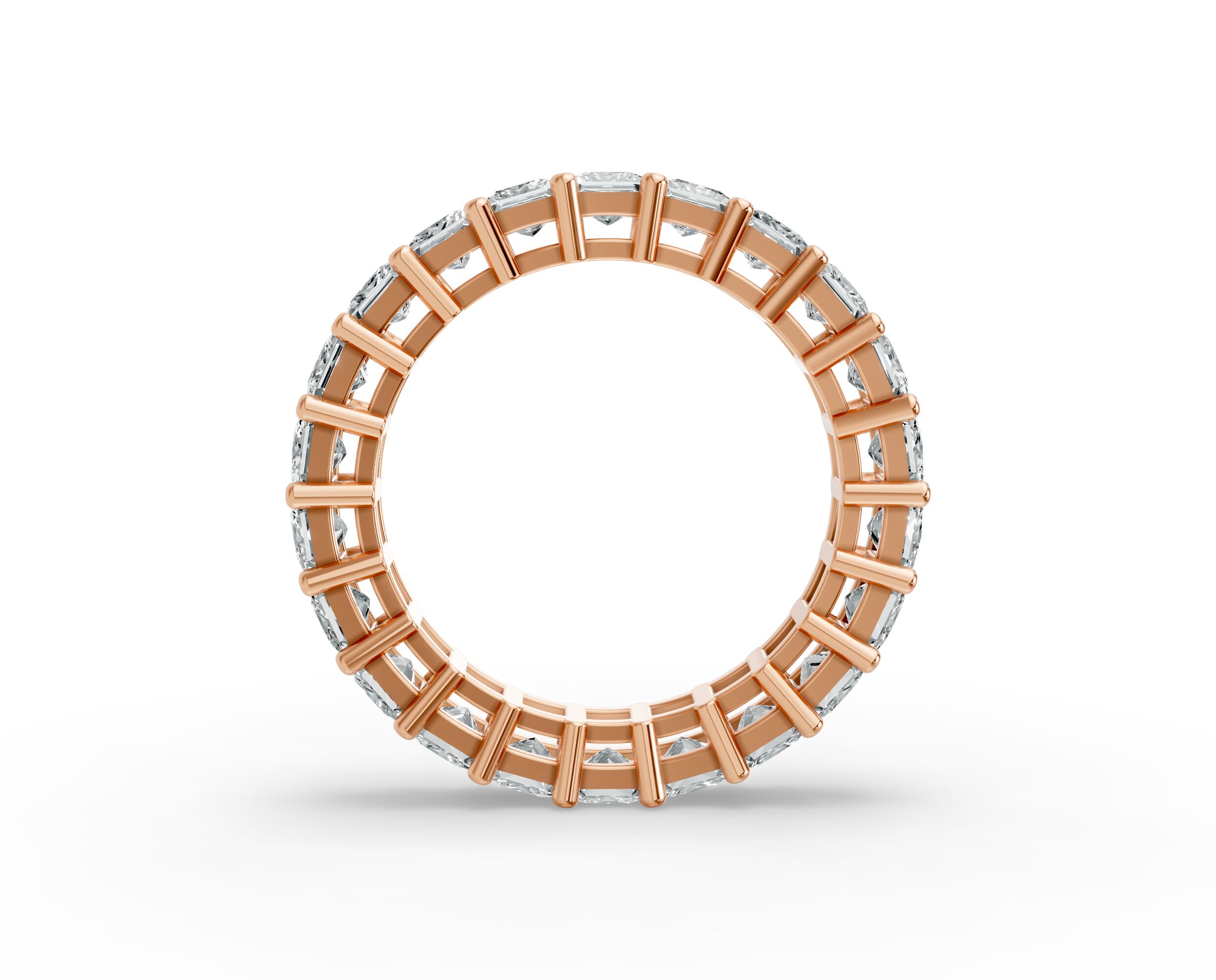 Princess Shape Diamond Eternity Bands in Gold