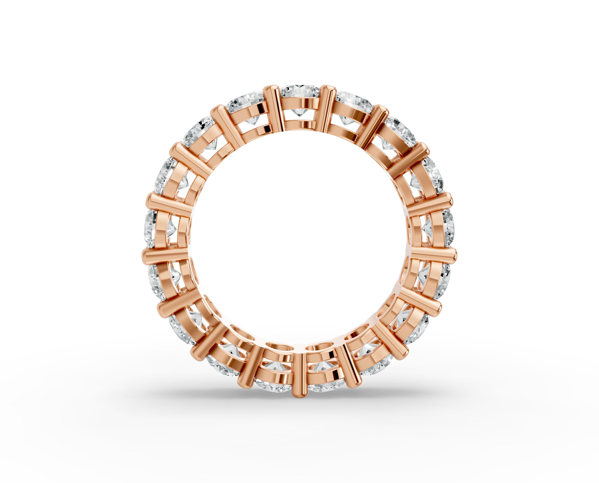 Round Shape Diamond Eternity Bands in Gold