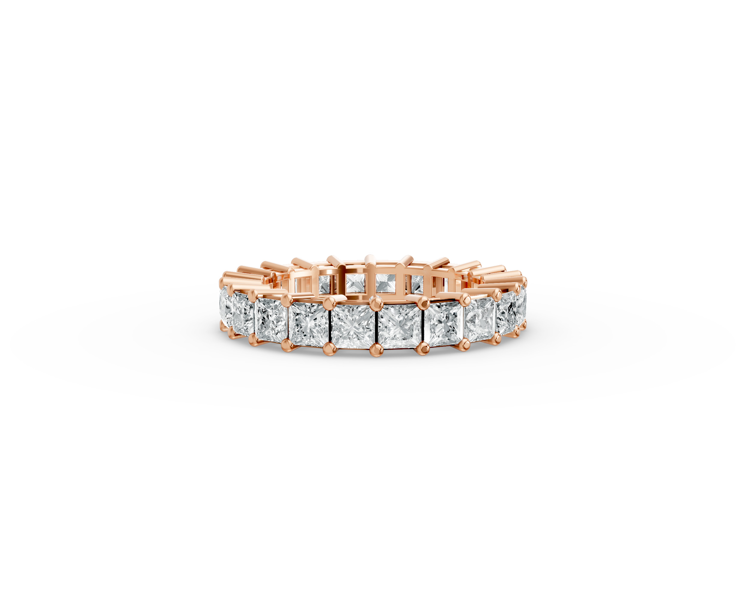 Princess Shape Diamond Eternity Bands in Gold