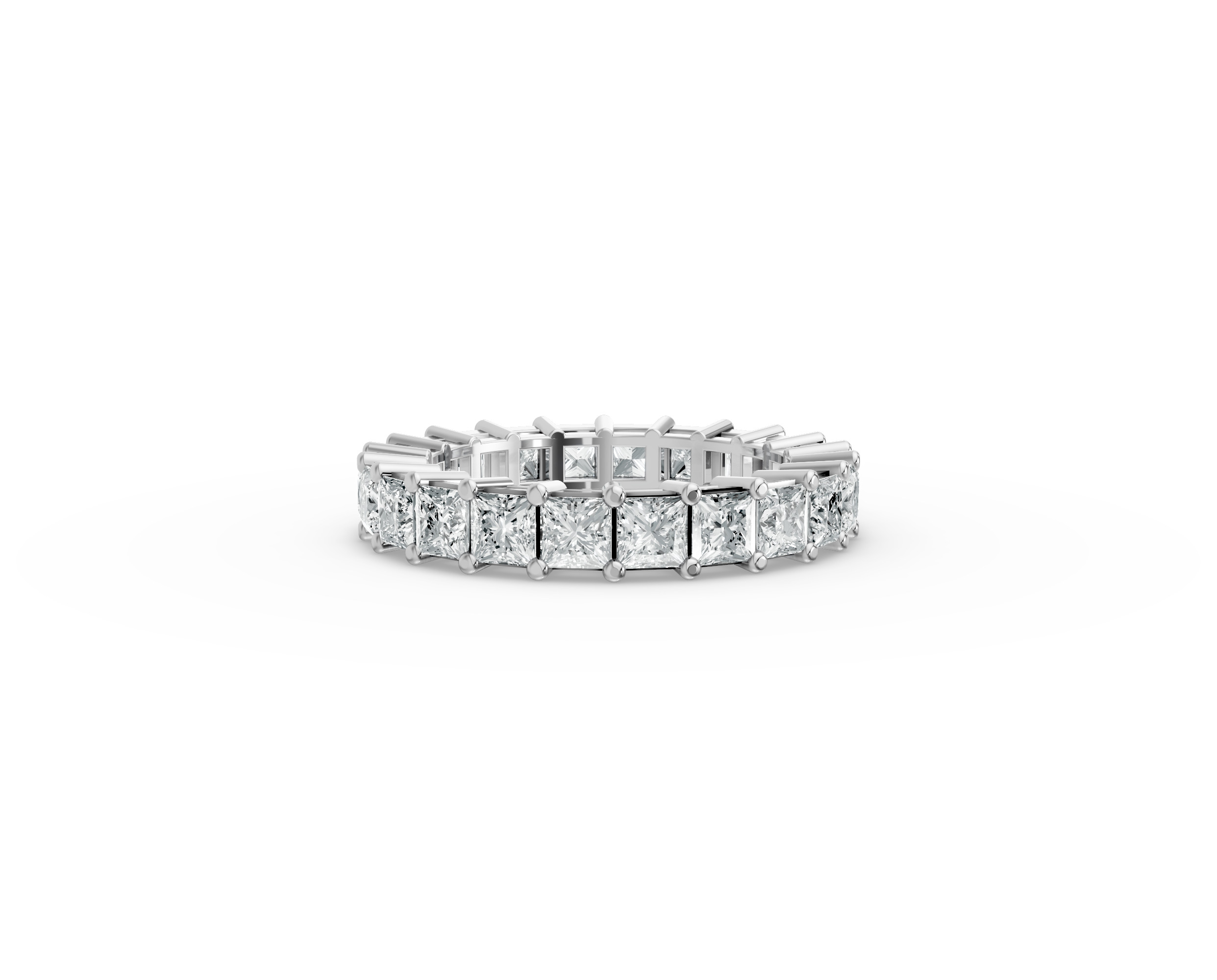 Princess Shape Diamond Eternity Bands in Gold