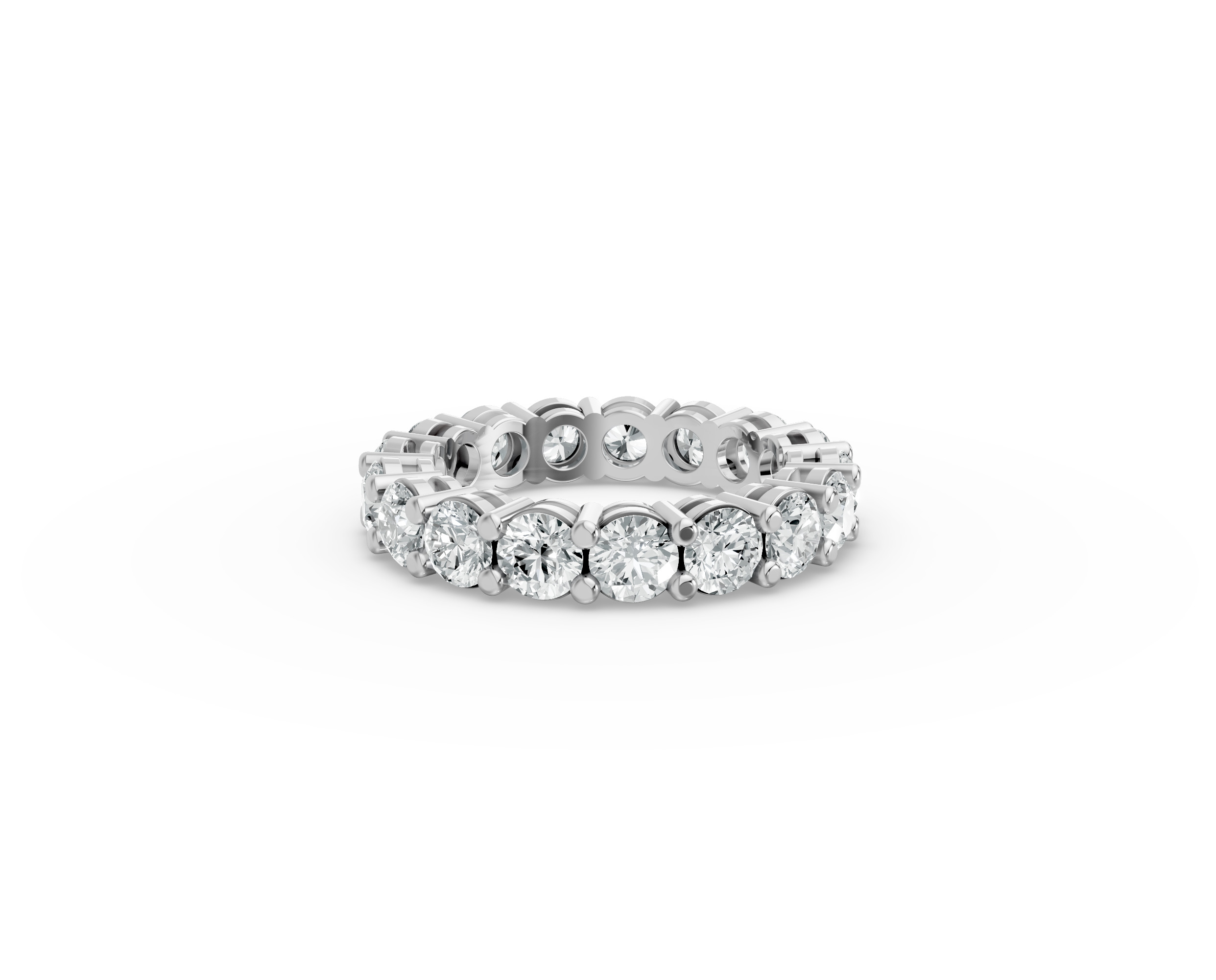 Round Shape Diamond Eternity Bands in Gold
