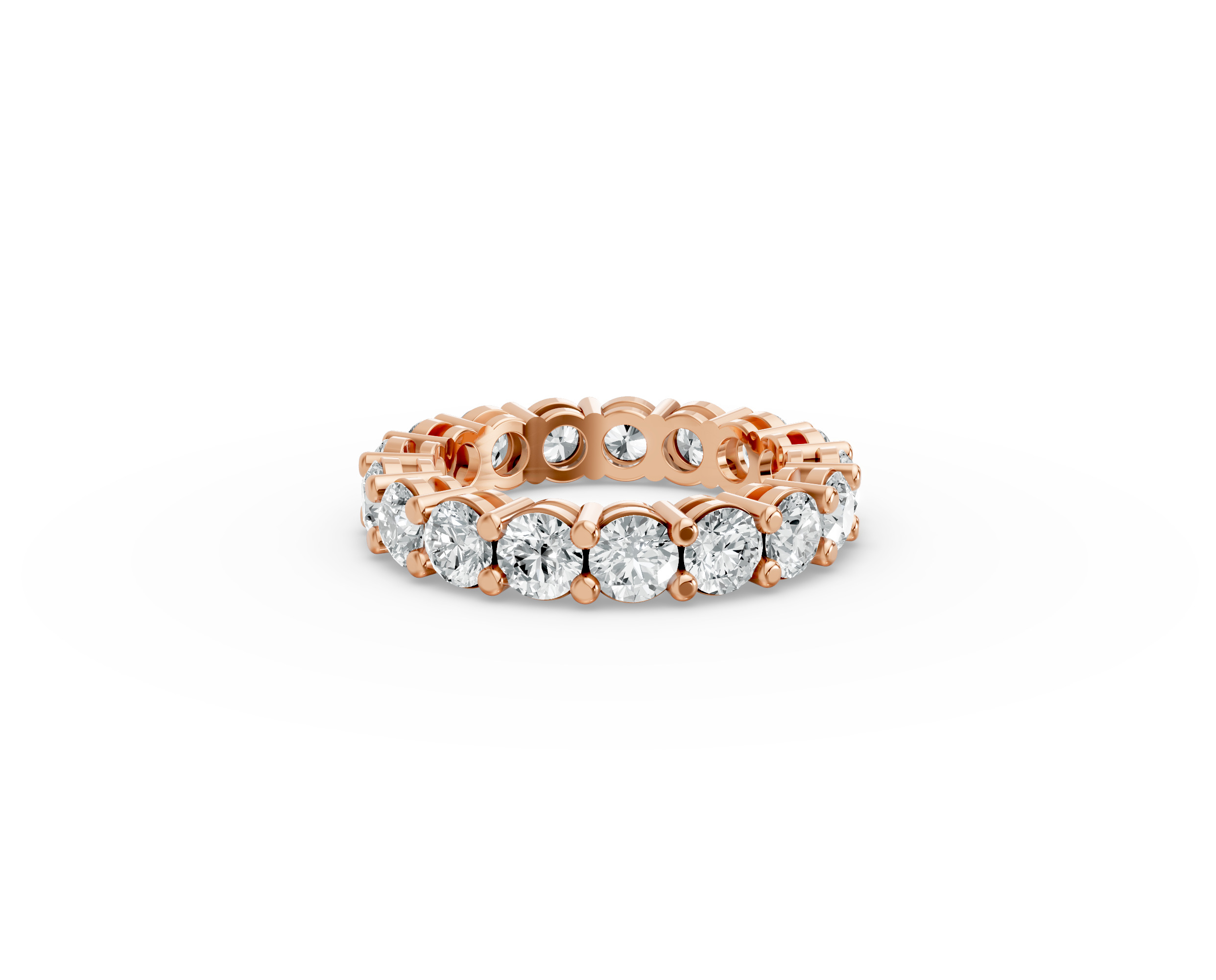 Round Shape Diamond Eternity Bands in Gold