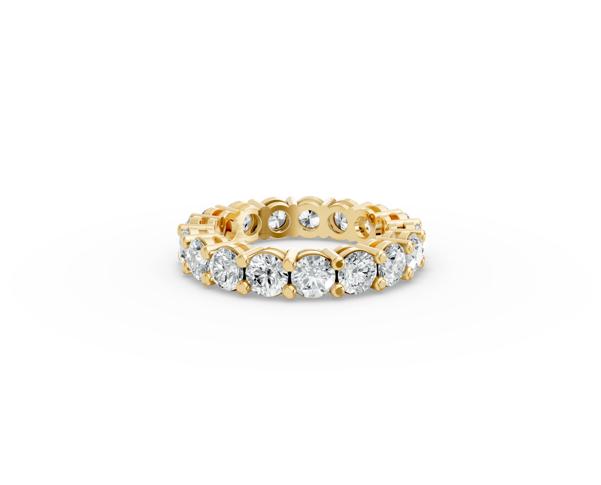 Round Shape Diamond Eternity Bands in Gold