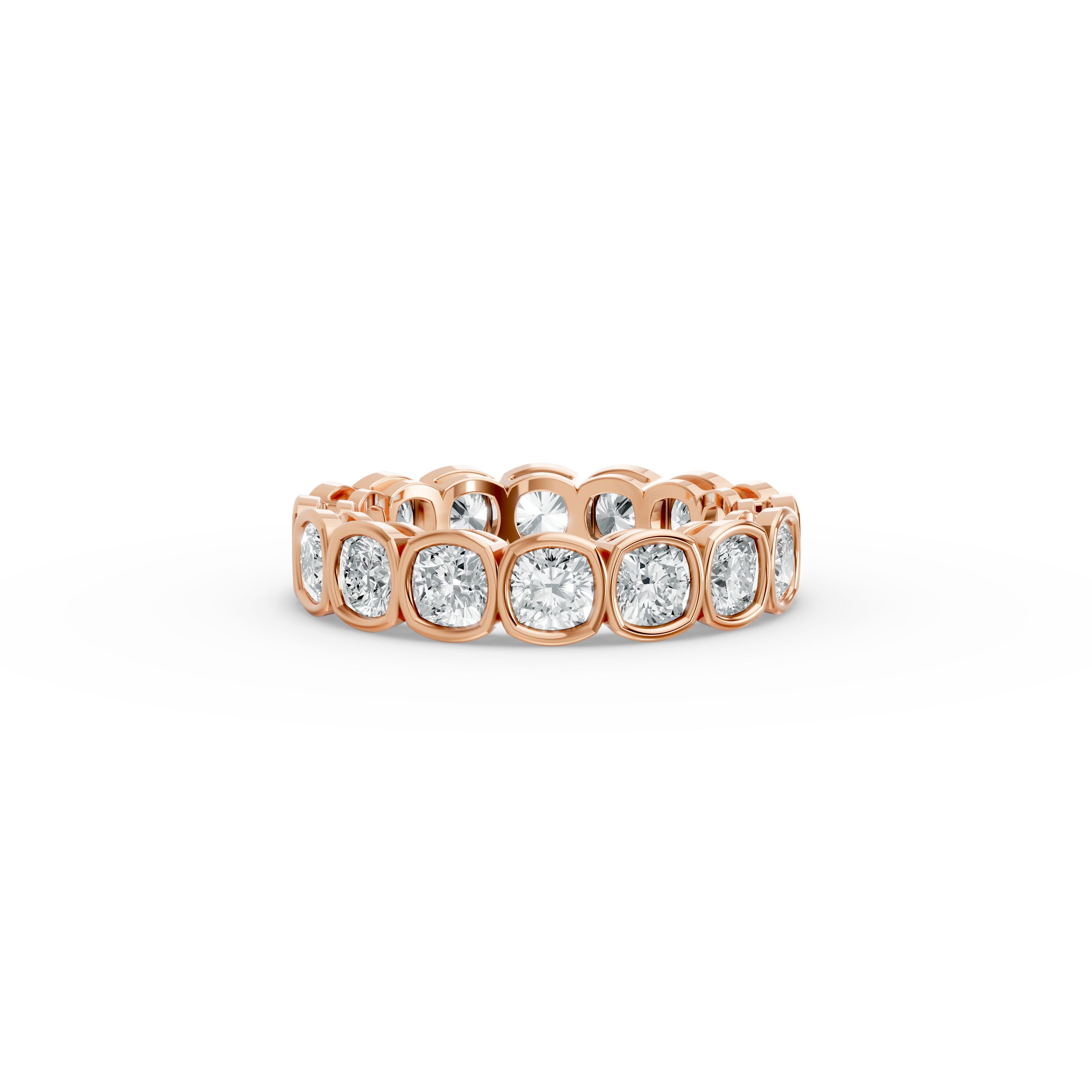 Cushion Shape Diamond Eternity Bands in Gold