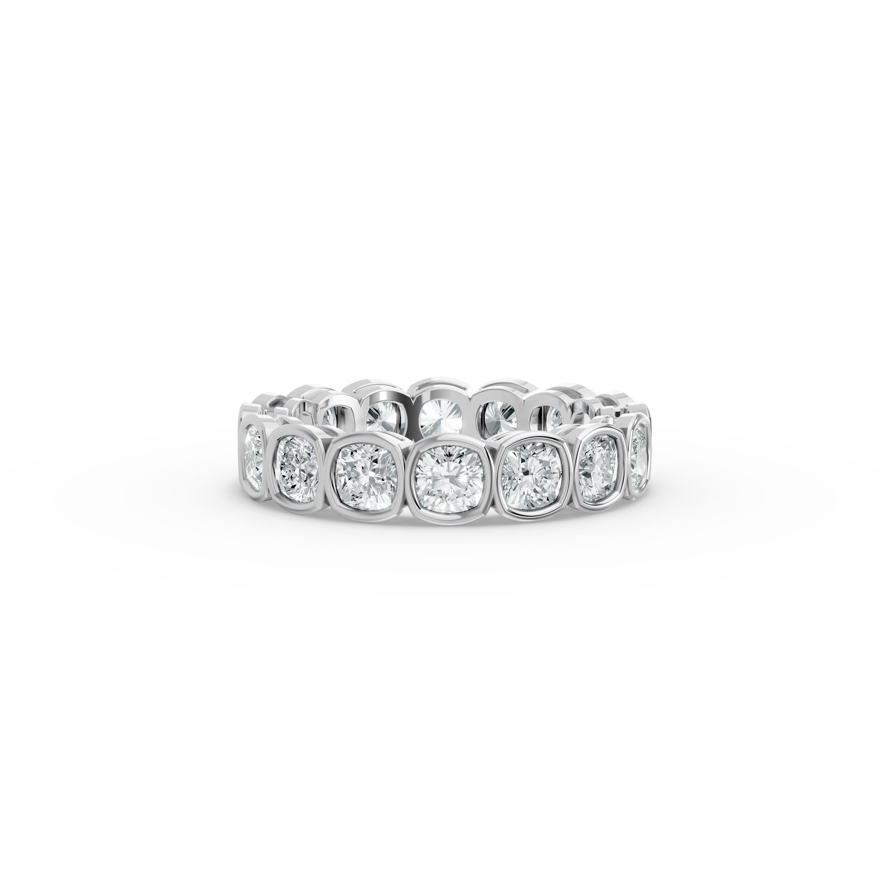 Cushion Shape Diamond Eternity Bands in Gold