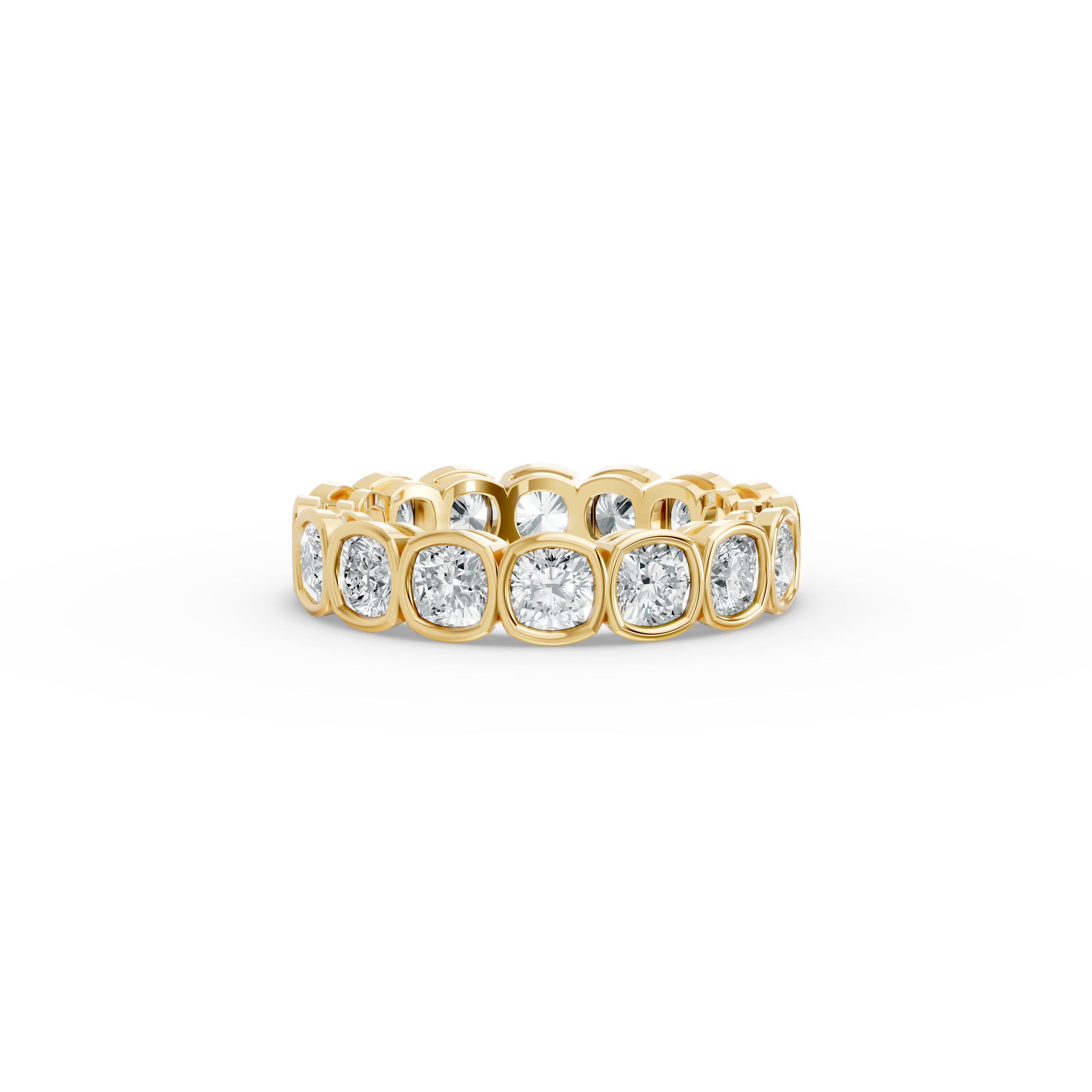 Cushion Shape Diamond Eternity Bands in Gold
