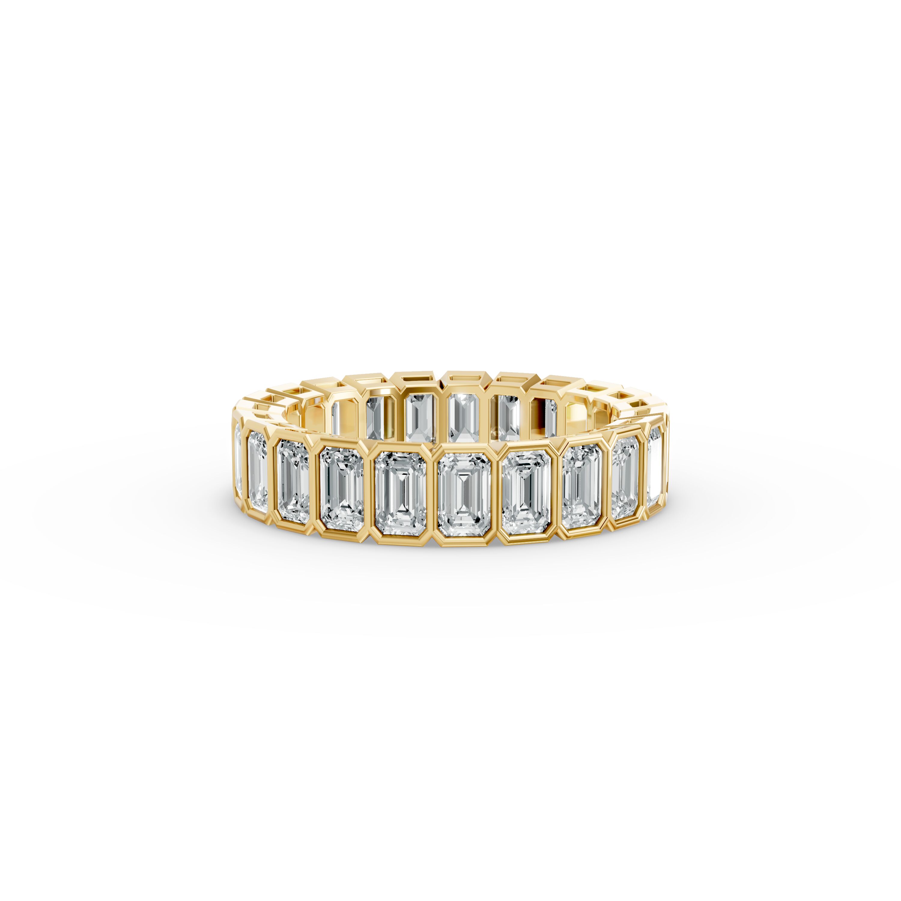 Emerald Shape Diamond Eternity Bands in Gold