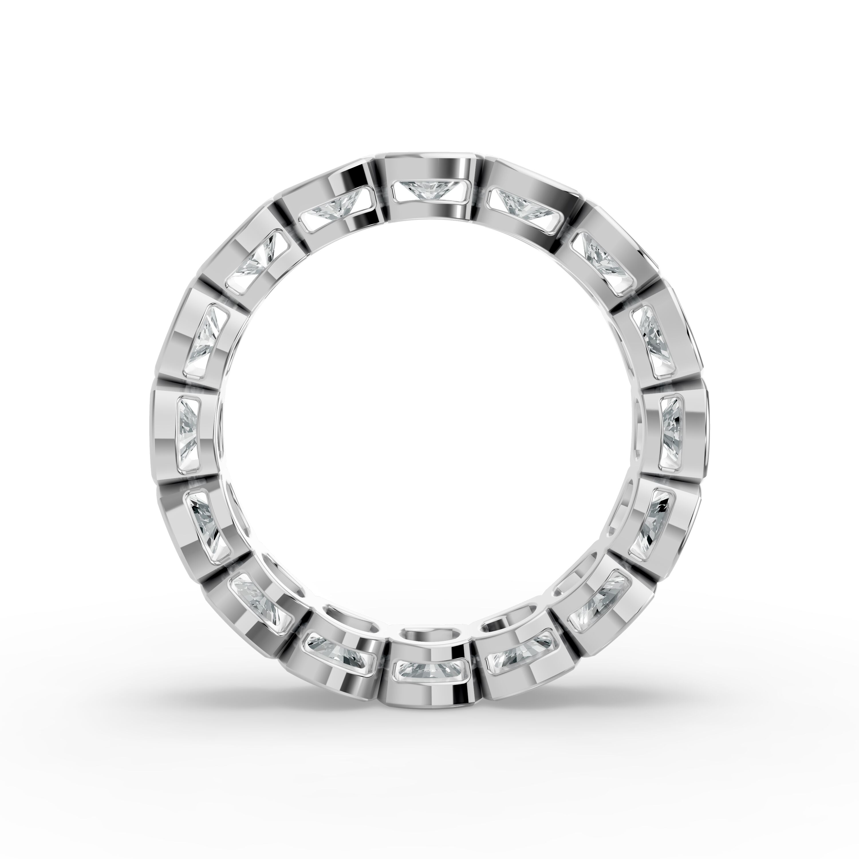 Cushion Shape Diamond Eternity Bands in Gold