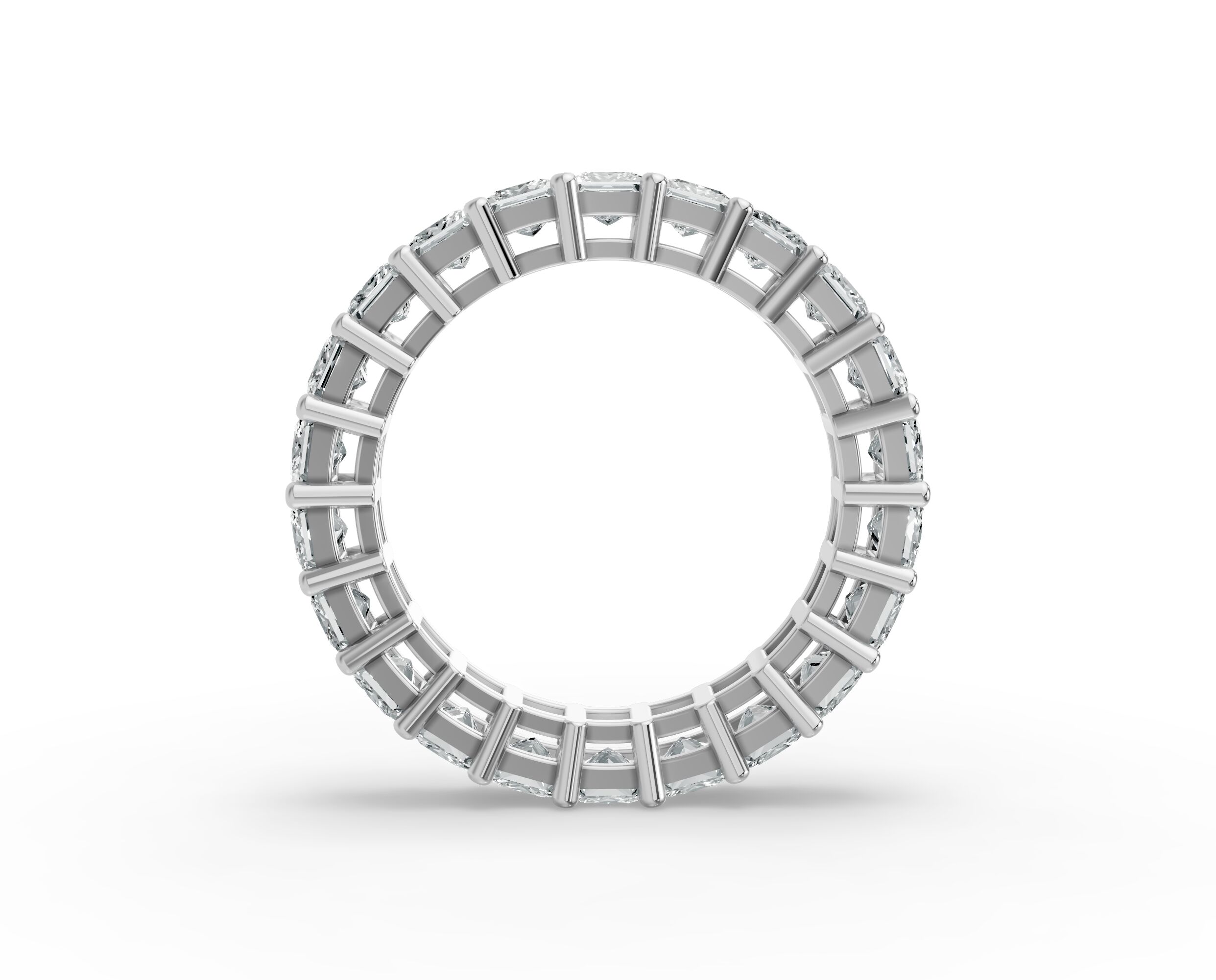 Princess Shape Diamond Eternity Bands in Gold
