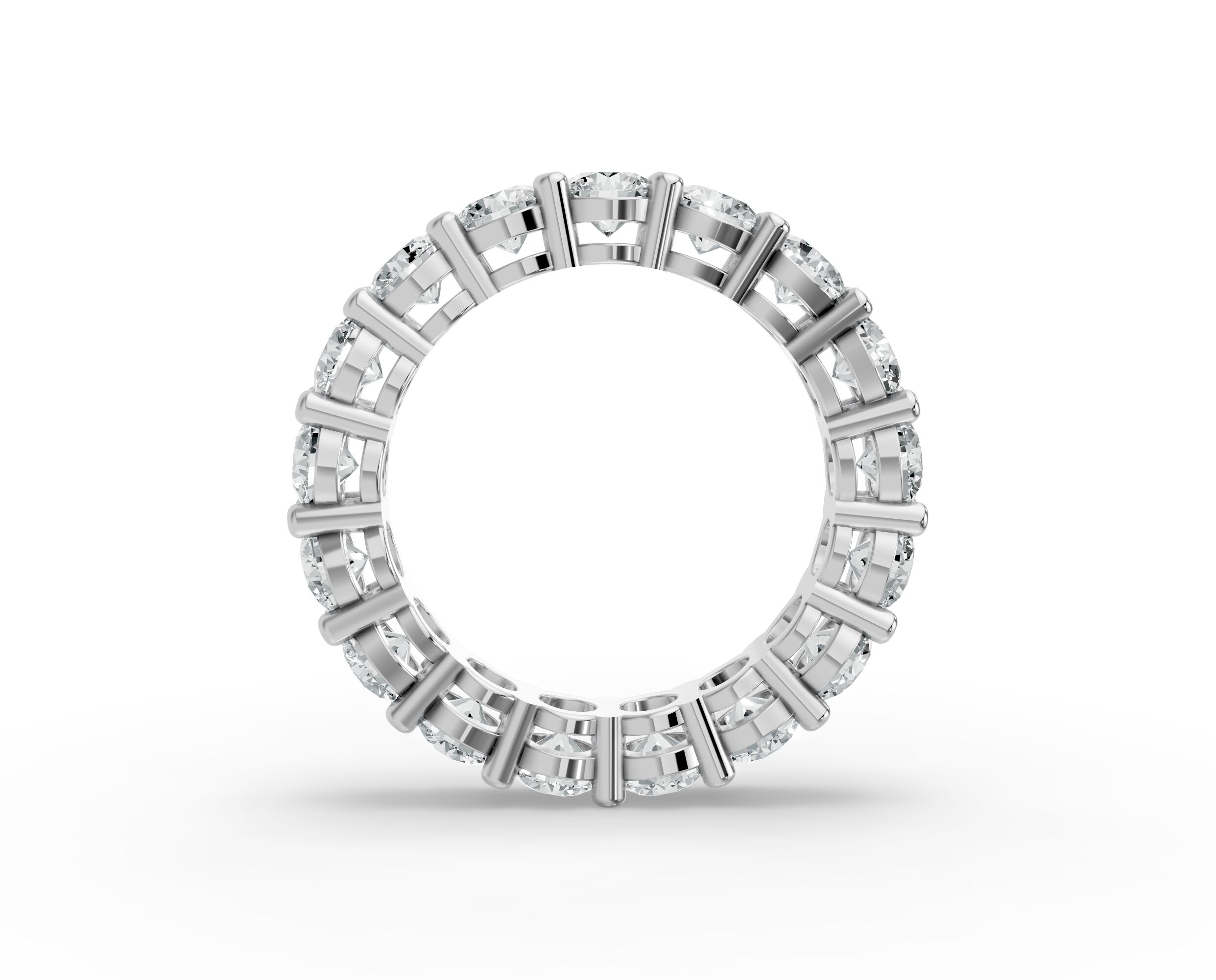 Round Shape Diamond Eternity Bands in Gold