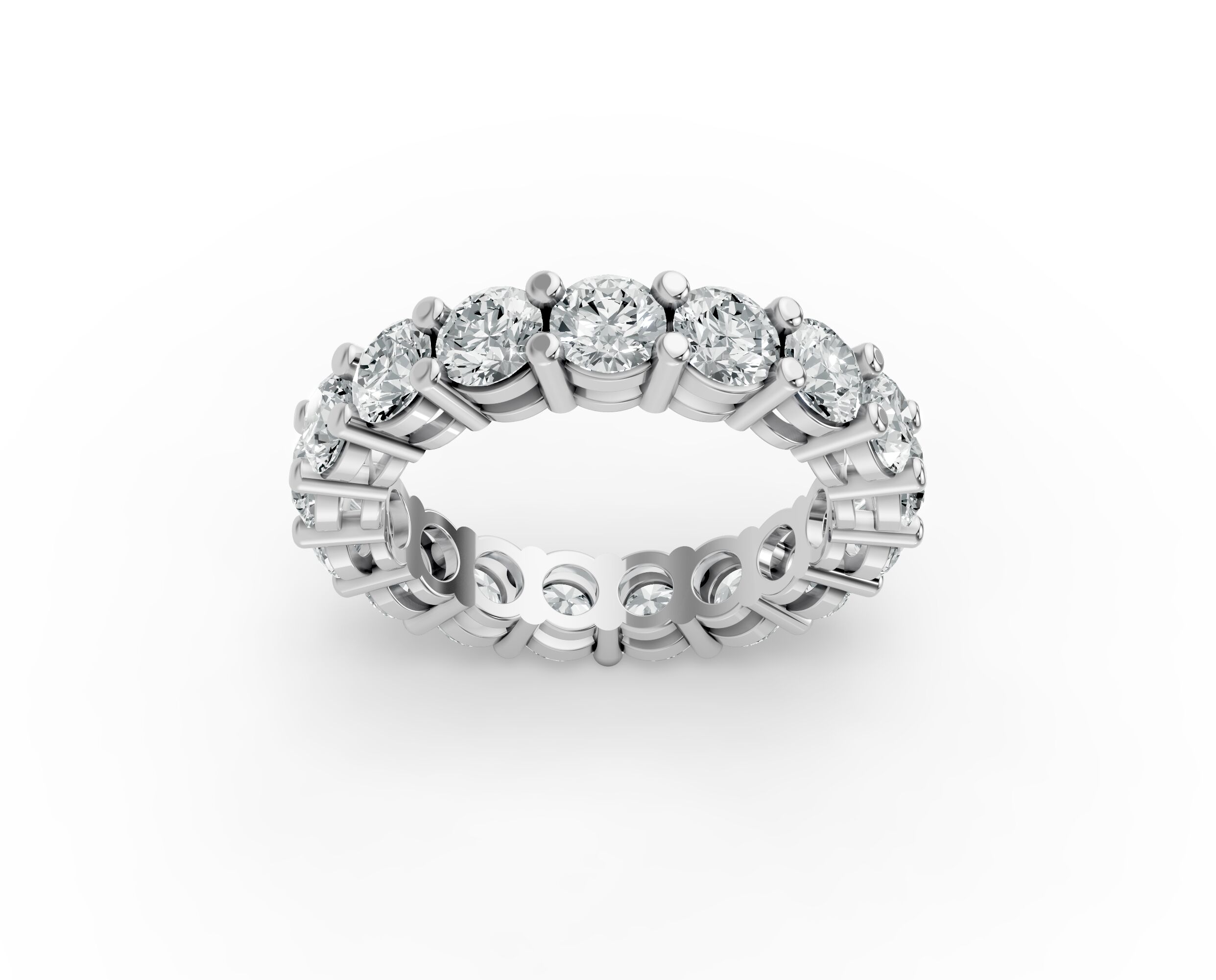 Round Shape Diamond Eternity Bands in Gold