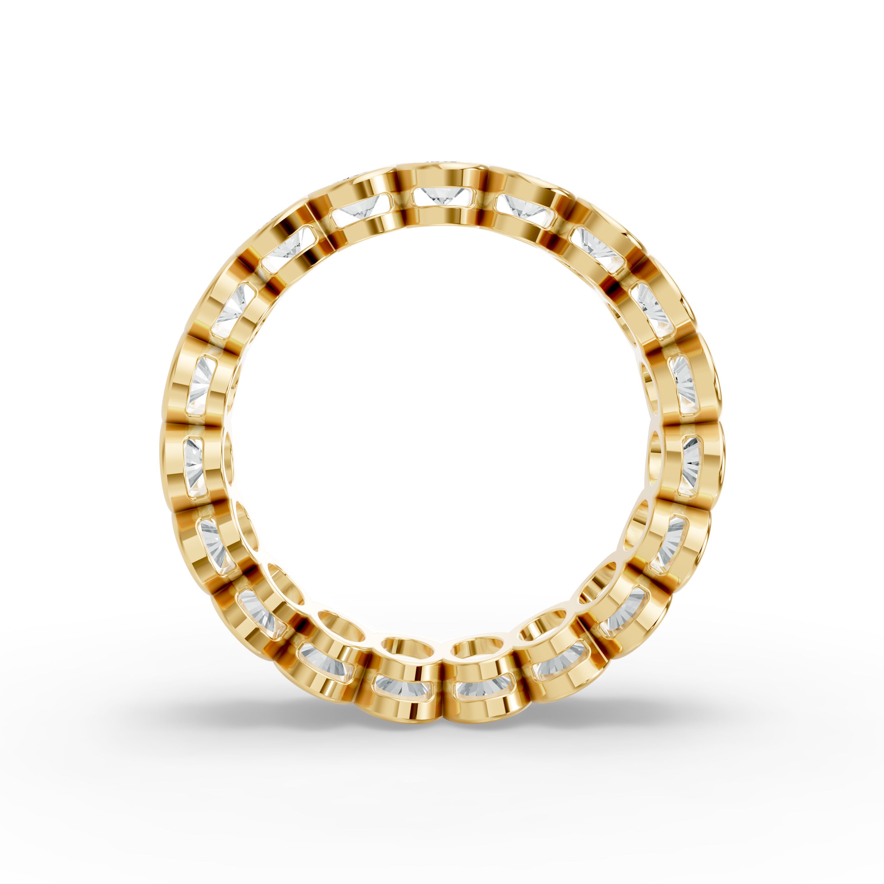 Oval Shape Diamond Eternity Bands in Gold
