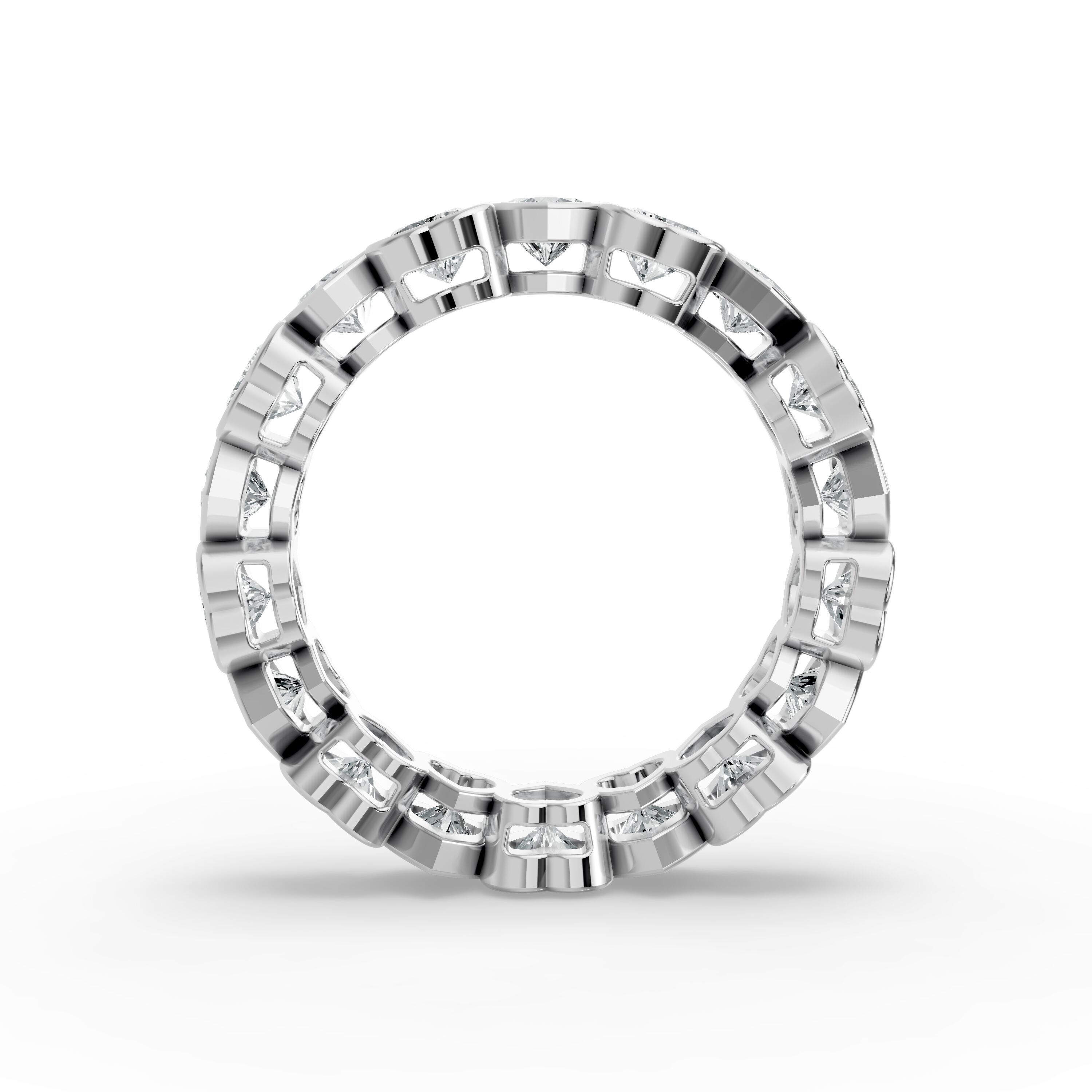 Heart Shape Diamond Eternity Bands in Gold