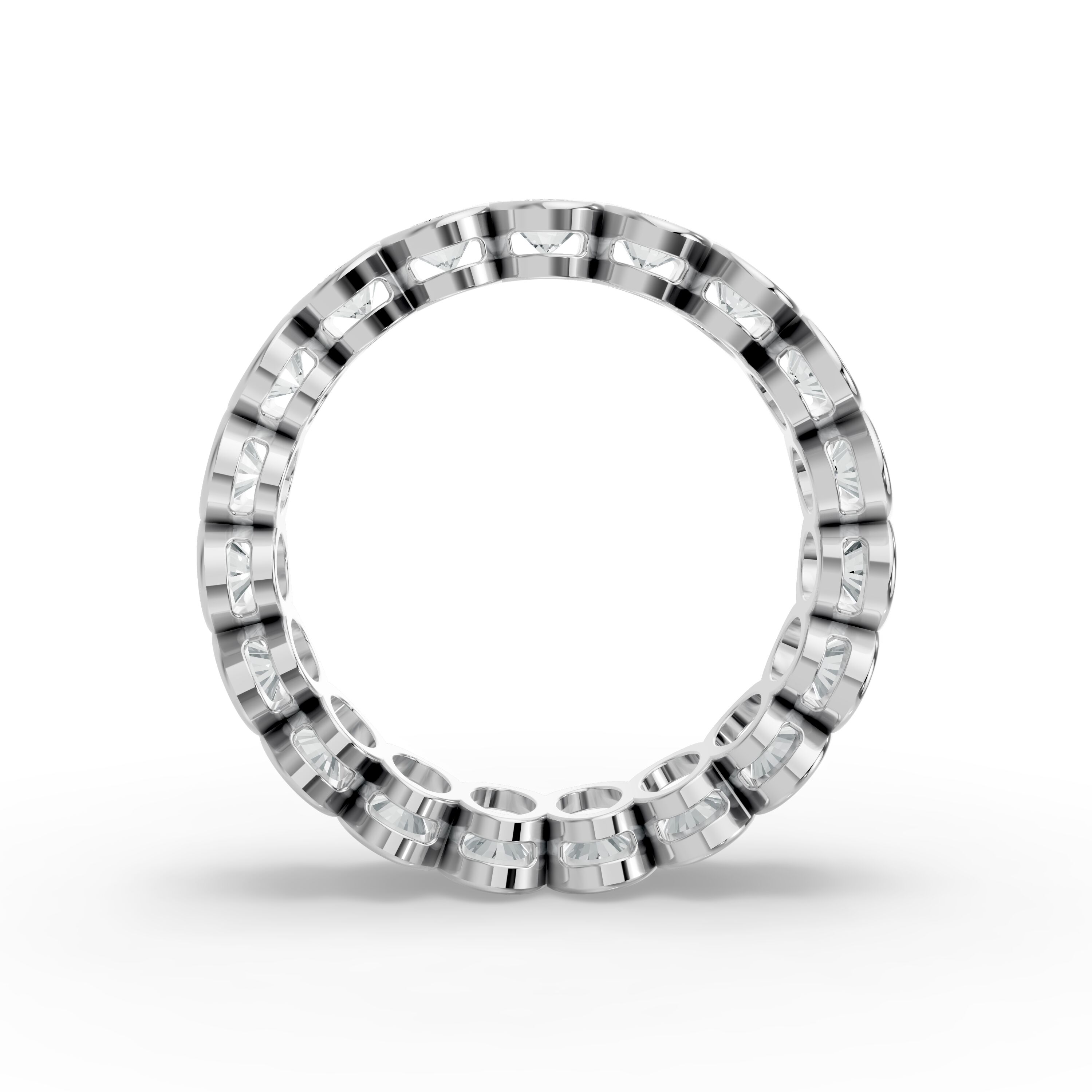 Oval Shape Diamond Eternity Bands in Gold
