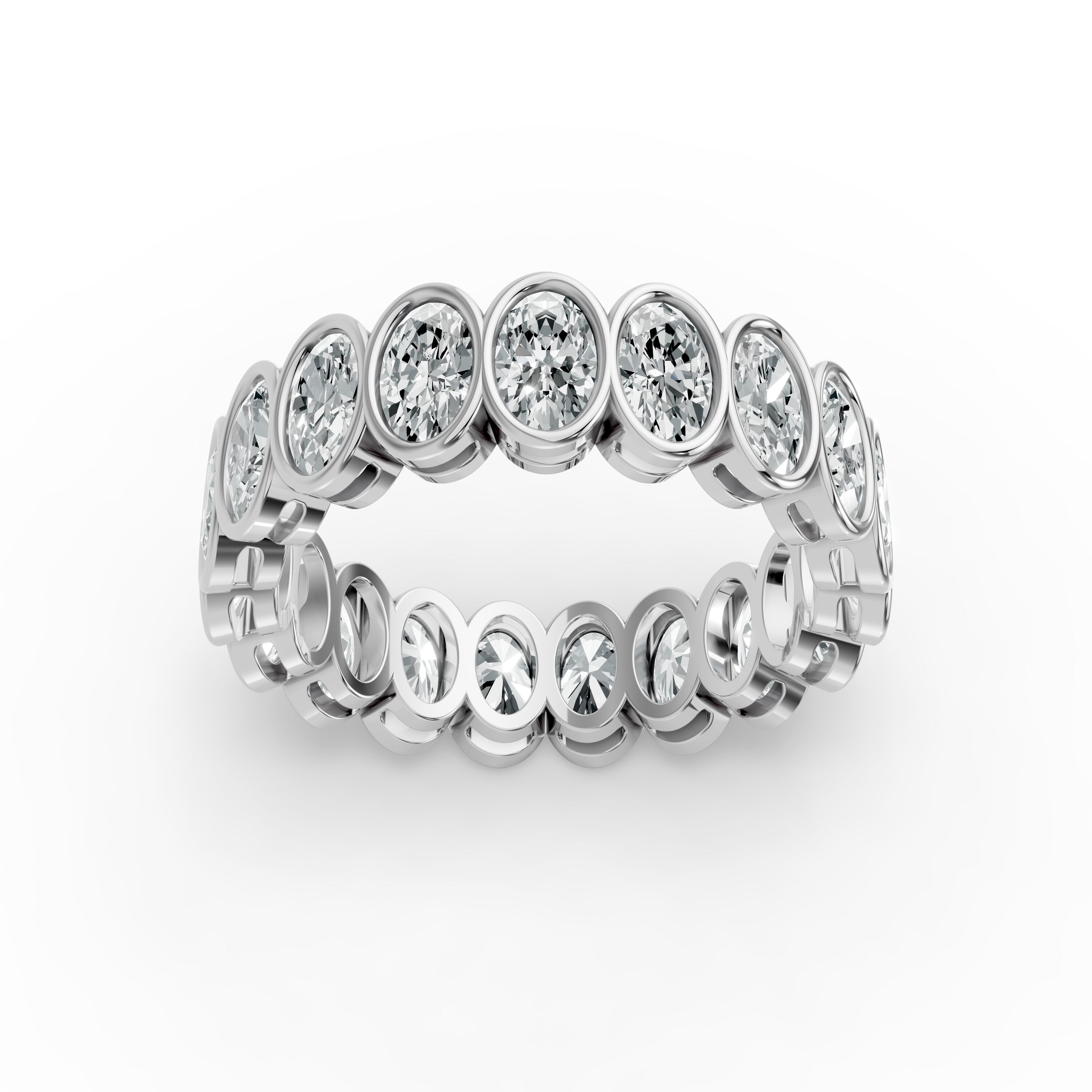 Oval Shape Diamond Eternity Bands in Gold