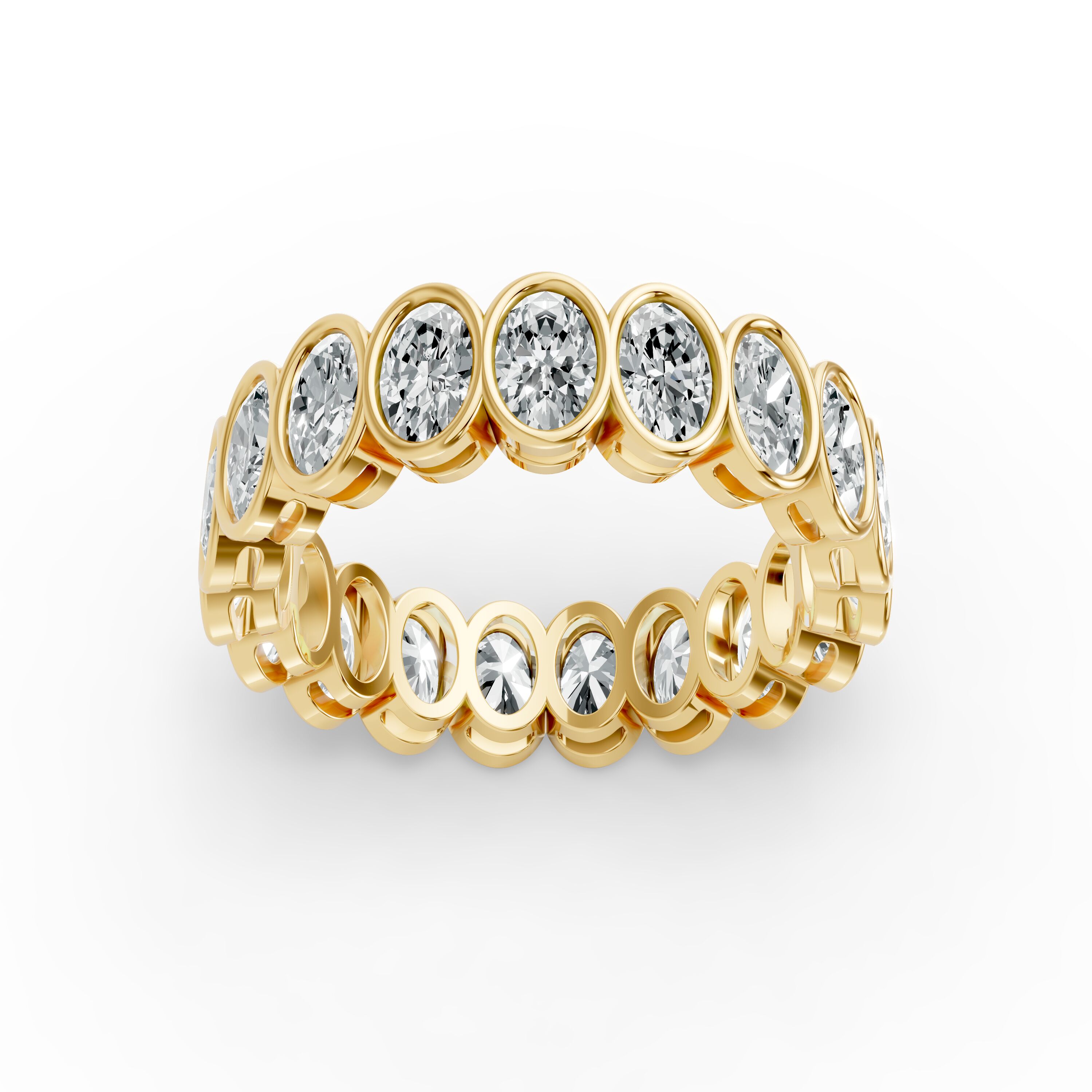 Oval Shape Diamond Eternity Bands in Gold