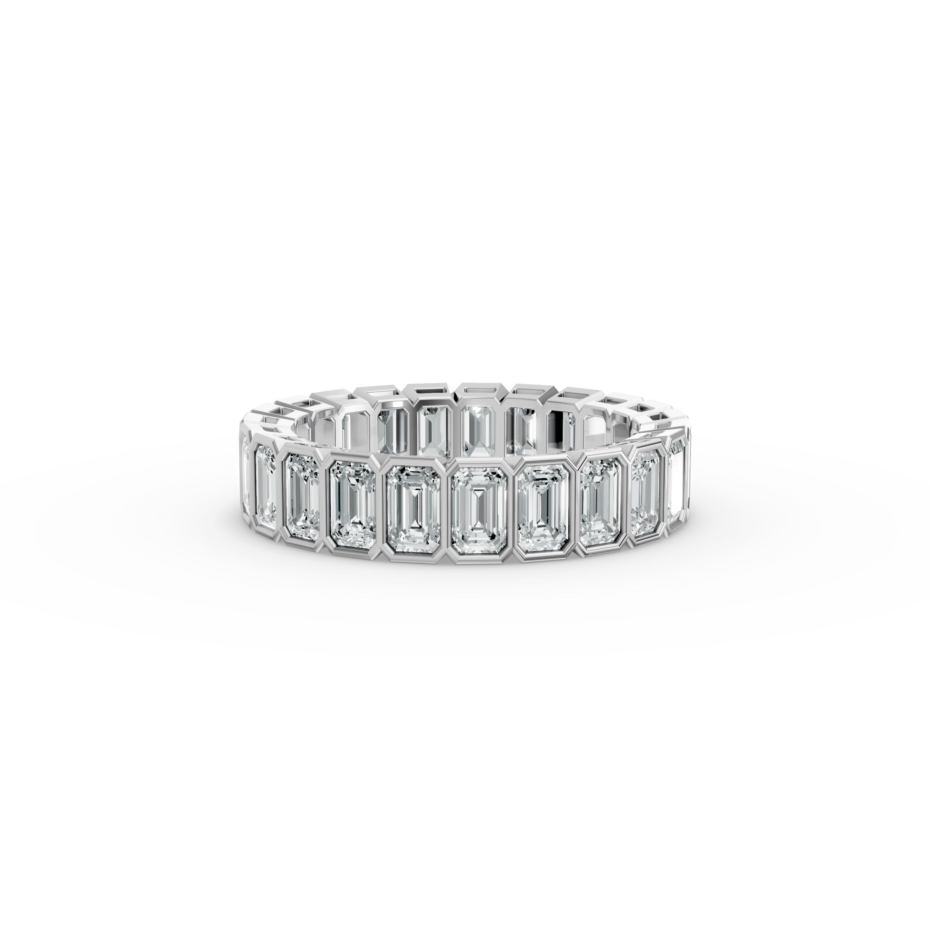 Emerald Shape Diamond Eternity Bands in Gold