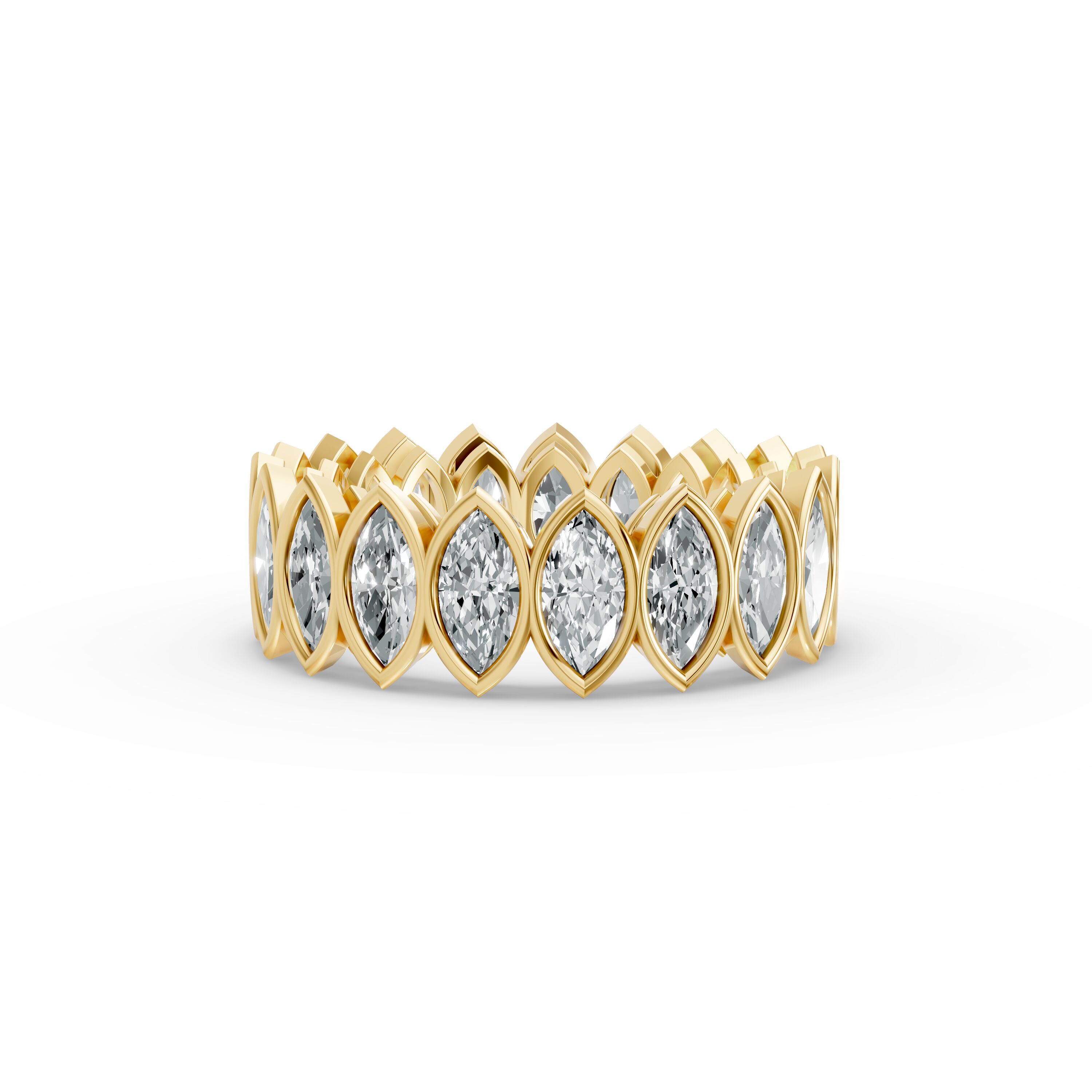 Marquise Shape Diamond Eternity Bands in Gold
