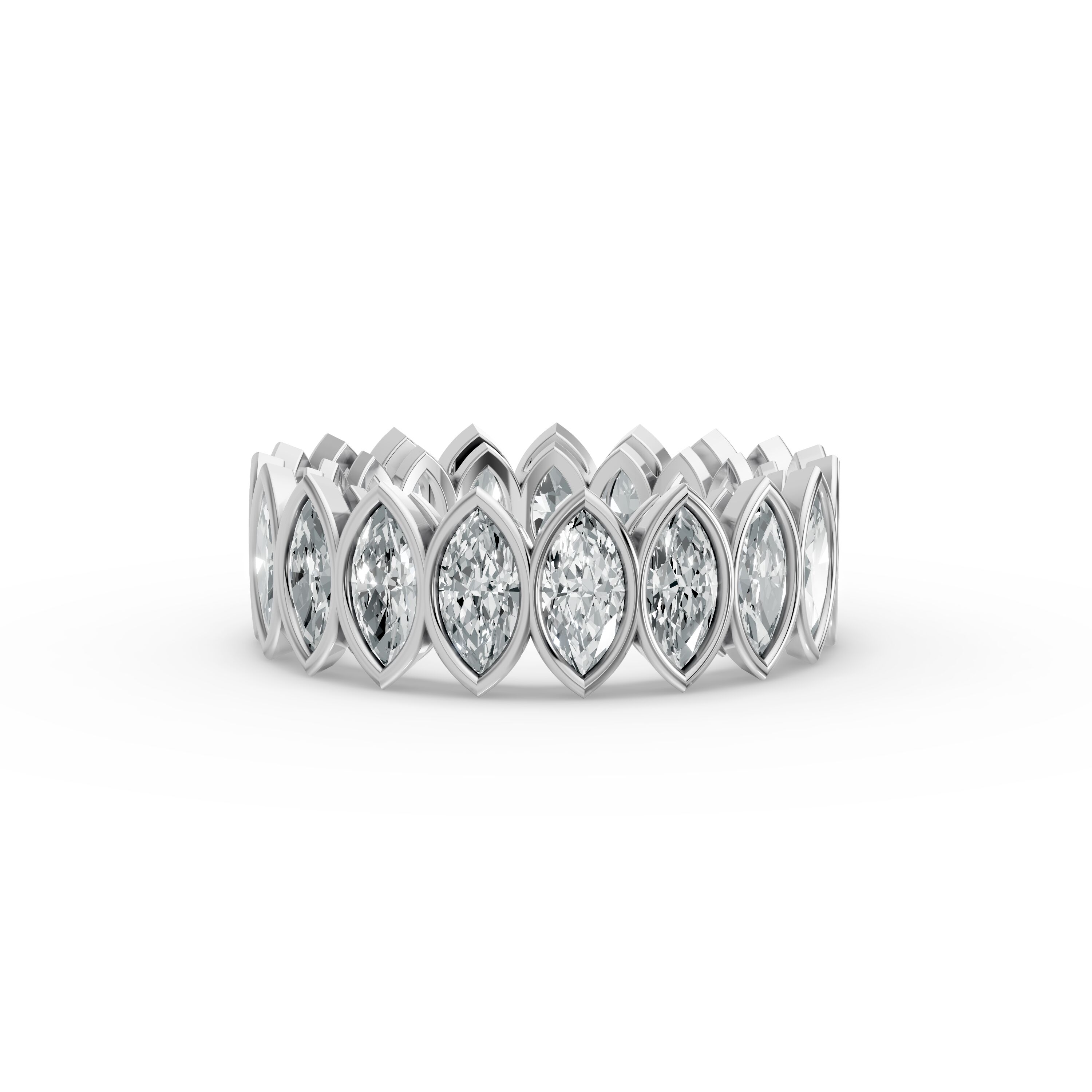 Marquise Shape Diamond Eternity Bands in Gold