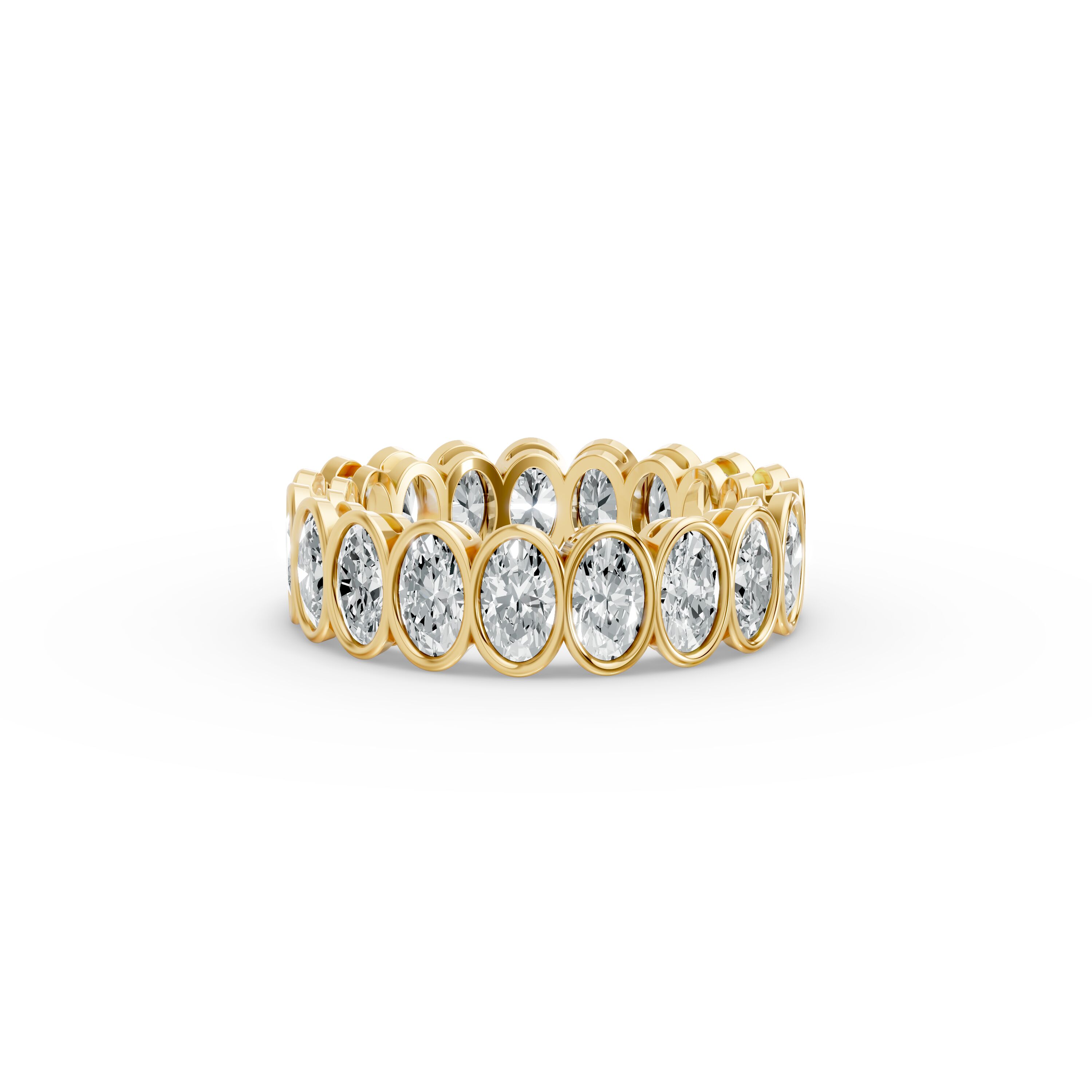 Oval Shape Diamond Eternity Bands in Gold