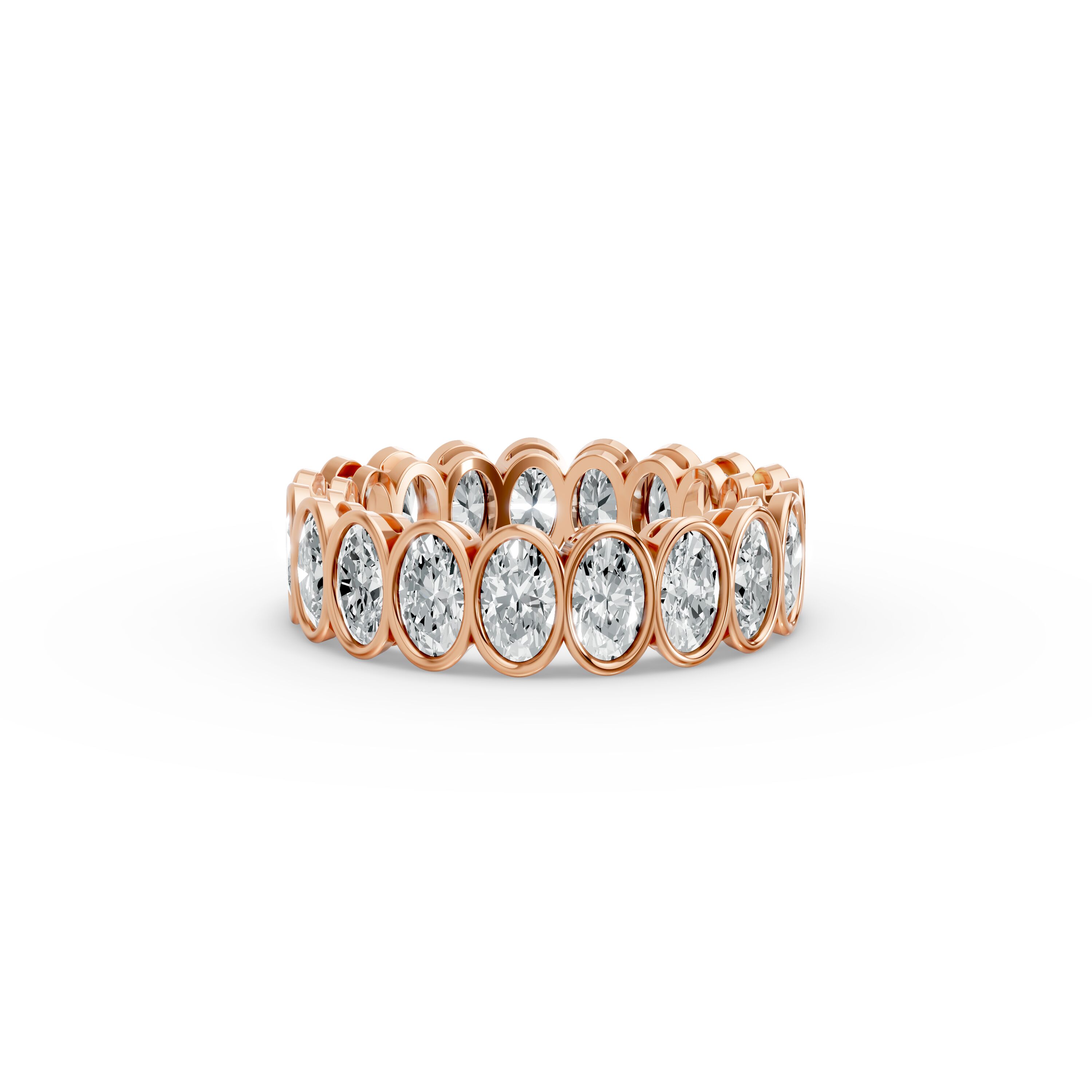 Oval Shape Diamond Eternity Bands in Gold