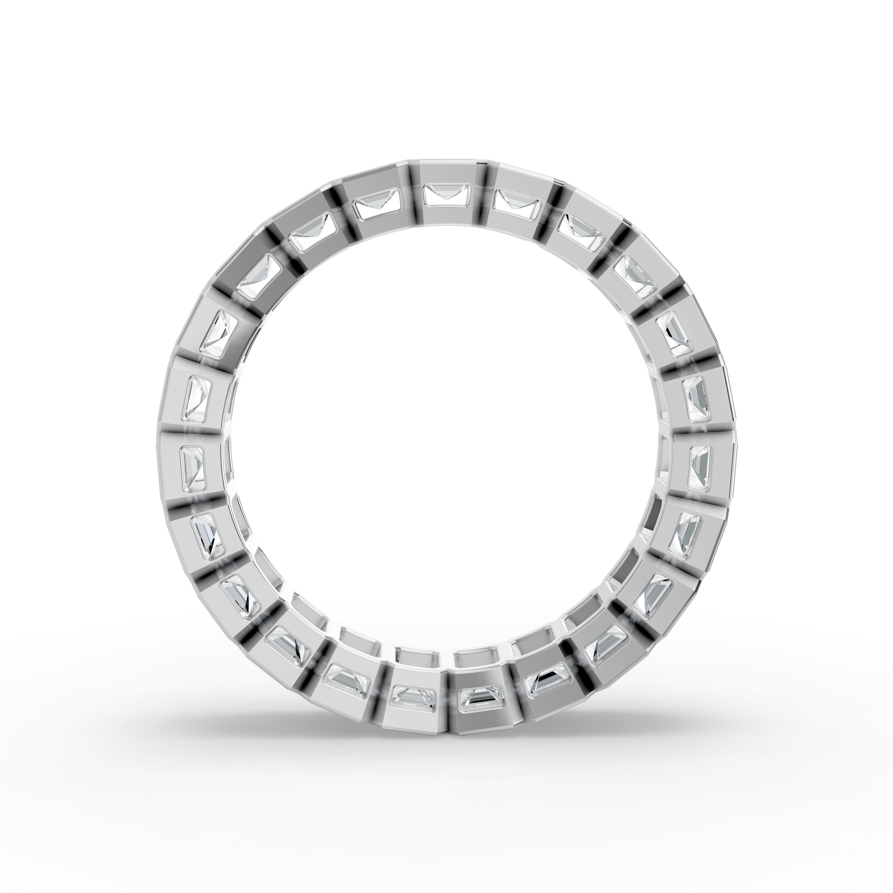 Emerald Shape Diamond Eternity Bands in Gold