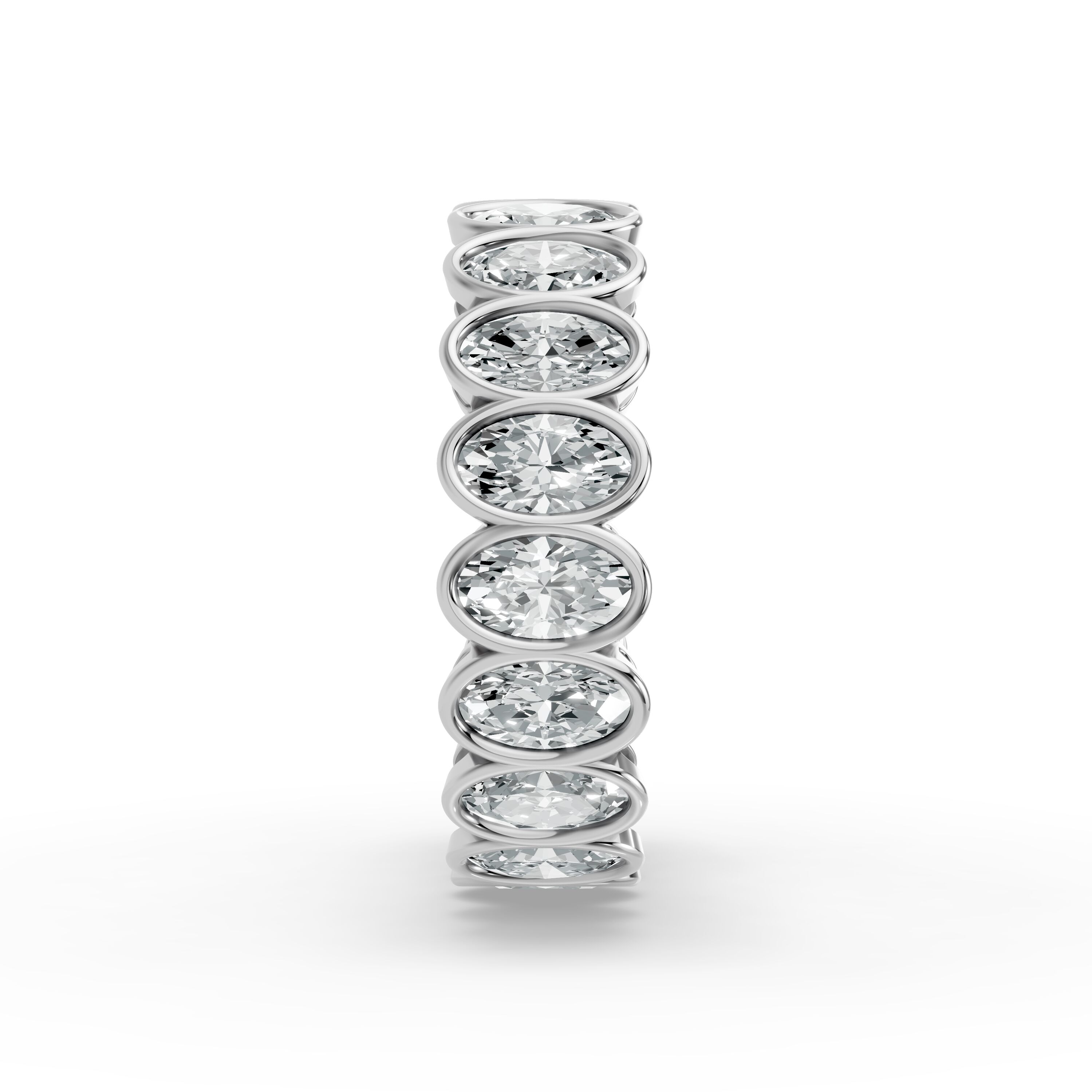 Oval Shape Diamond Eternity Bands in Gold
