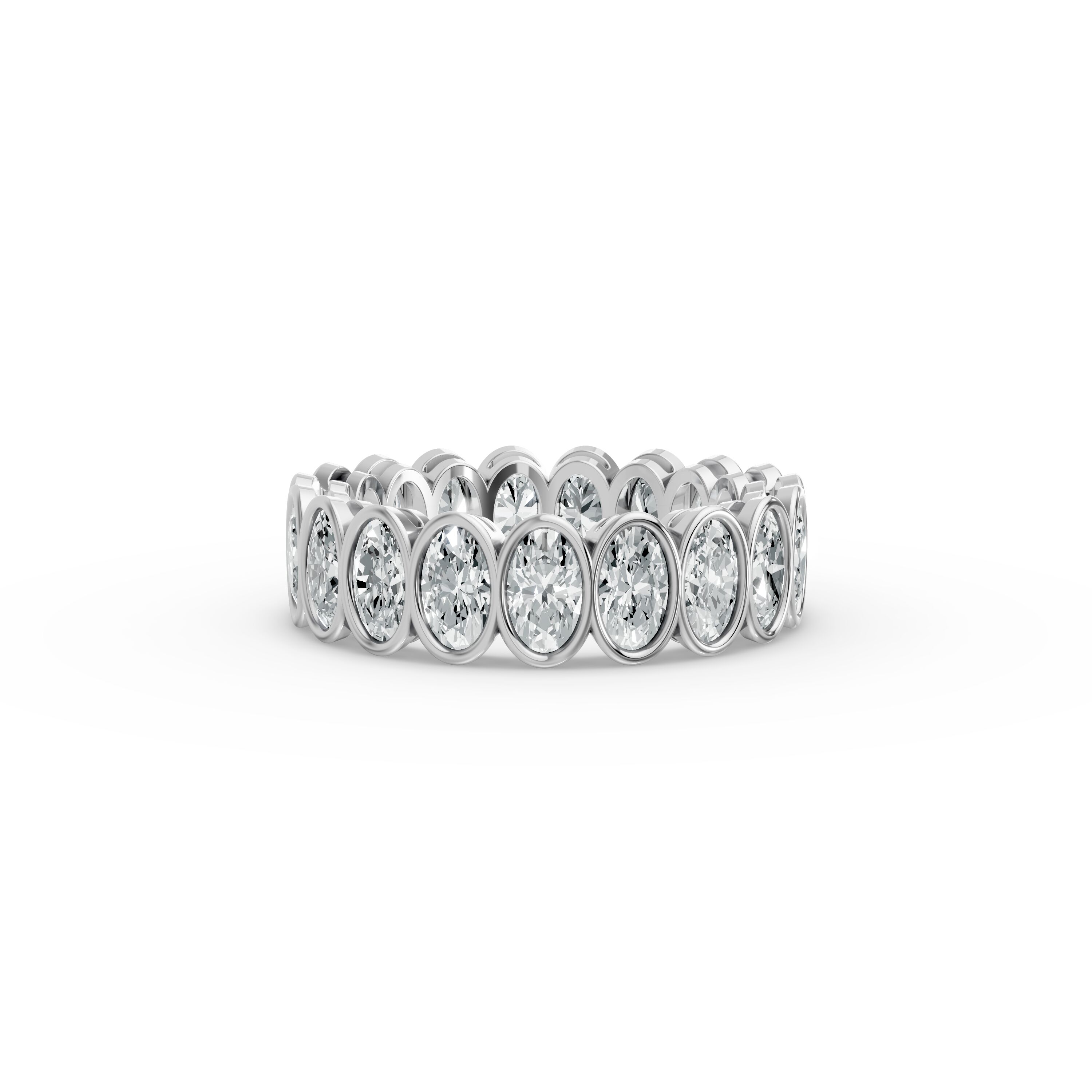 Oval Shape Diamond Eternity Bands in Gold