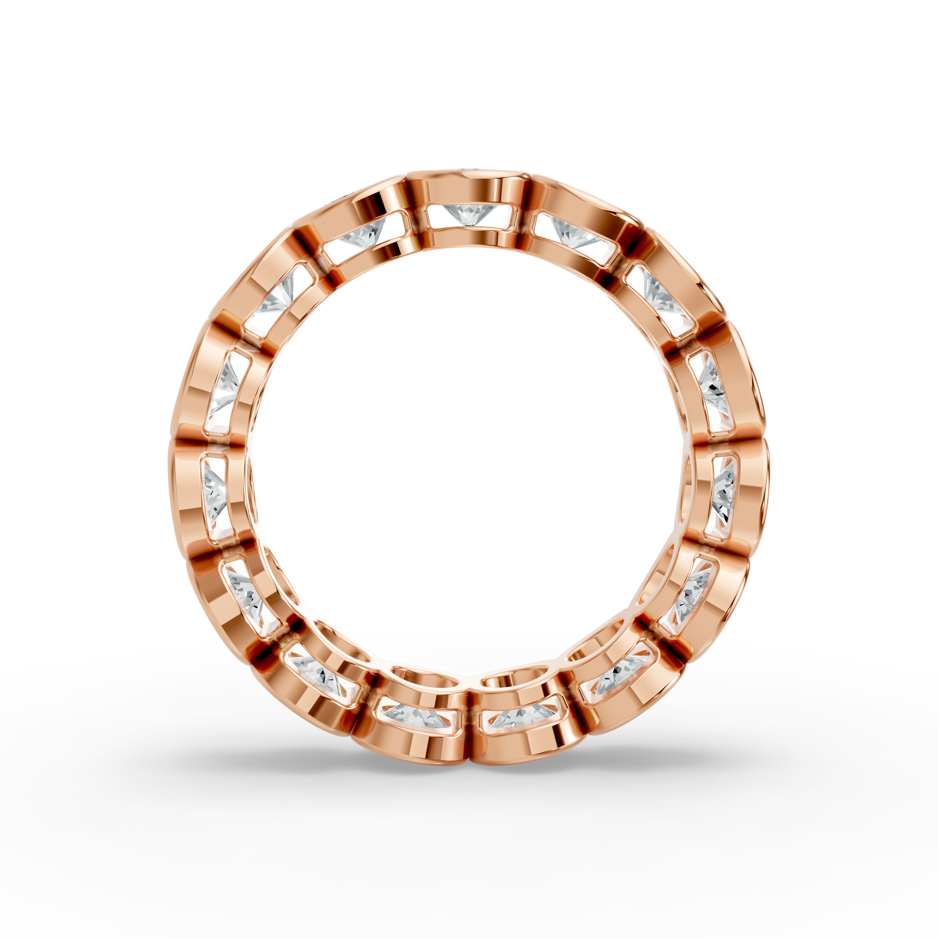 Round Shape Diamond Eternity Bands in Gold