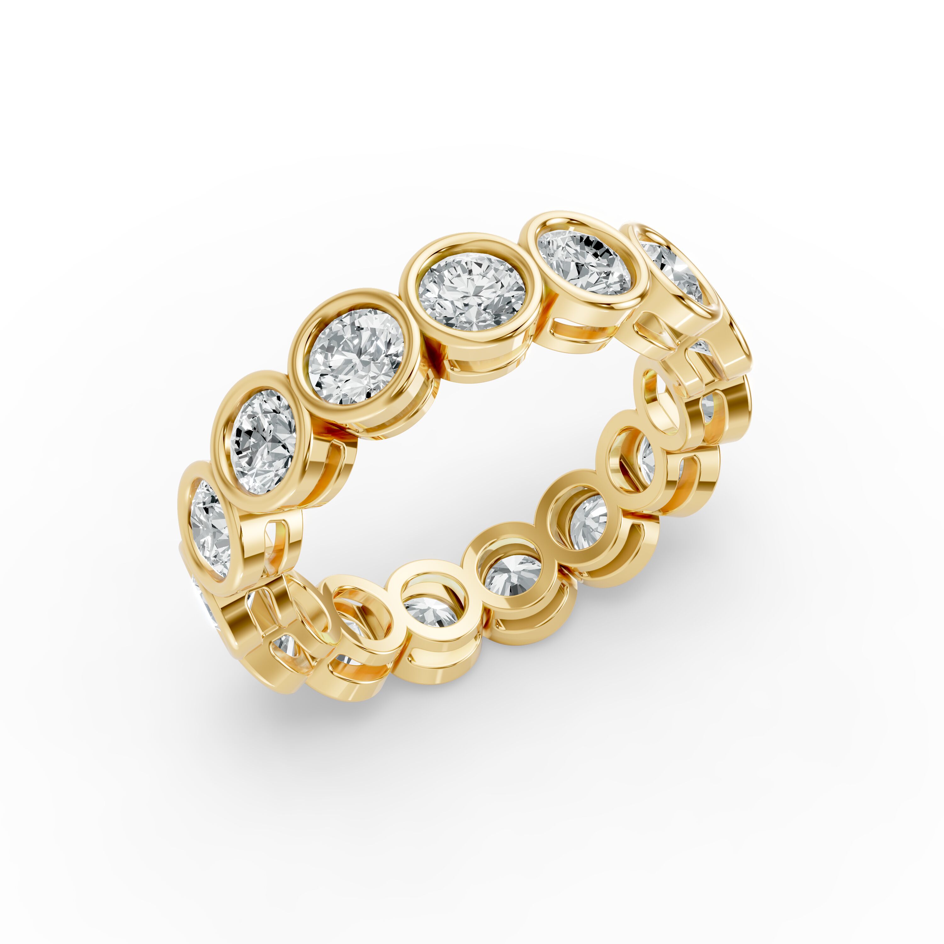 Round Shape Diamond Eternity Bands in Gold